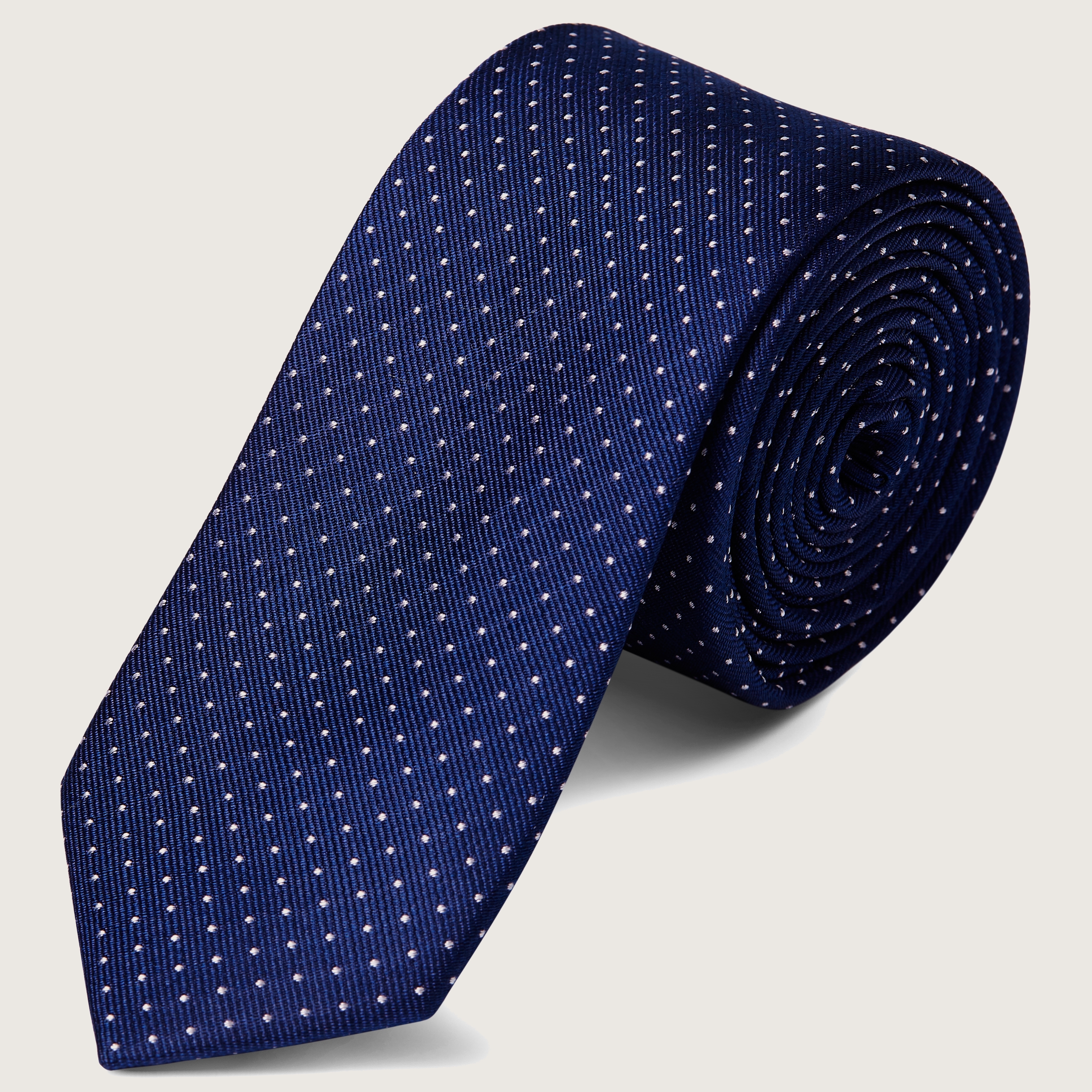 小物 40's style polka dot bottle shape tie Navy Blue Polka Dot Silk Tie | In stock! | Trendhim