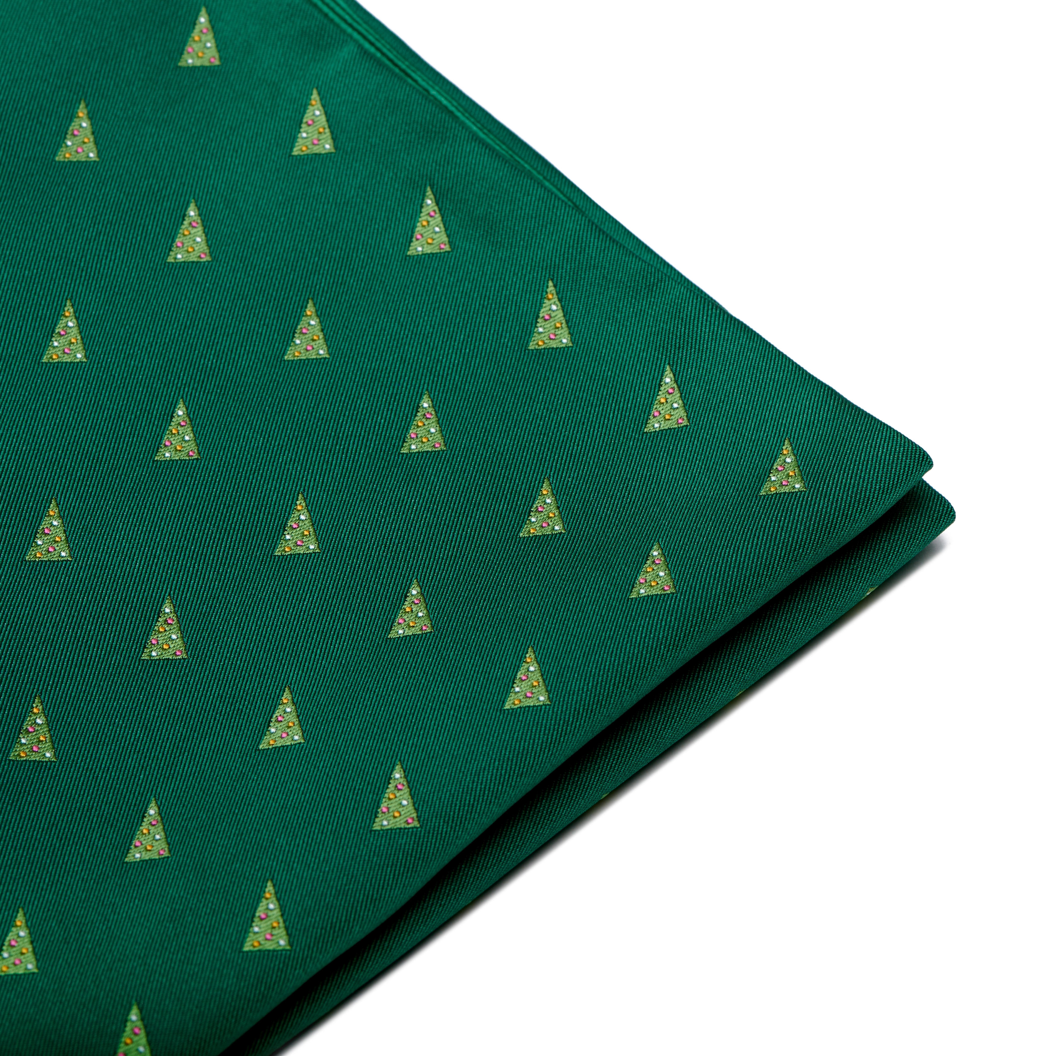 Pochette de costume verte à motifs de sapins de Noël - 4