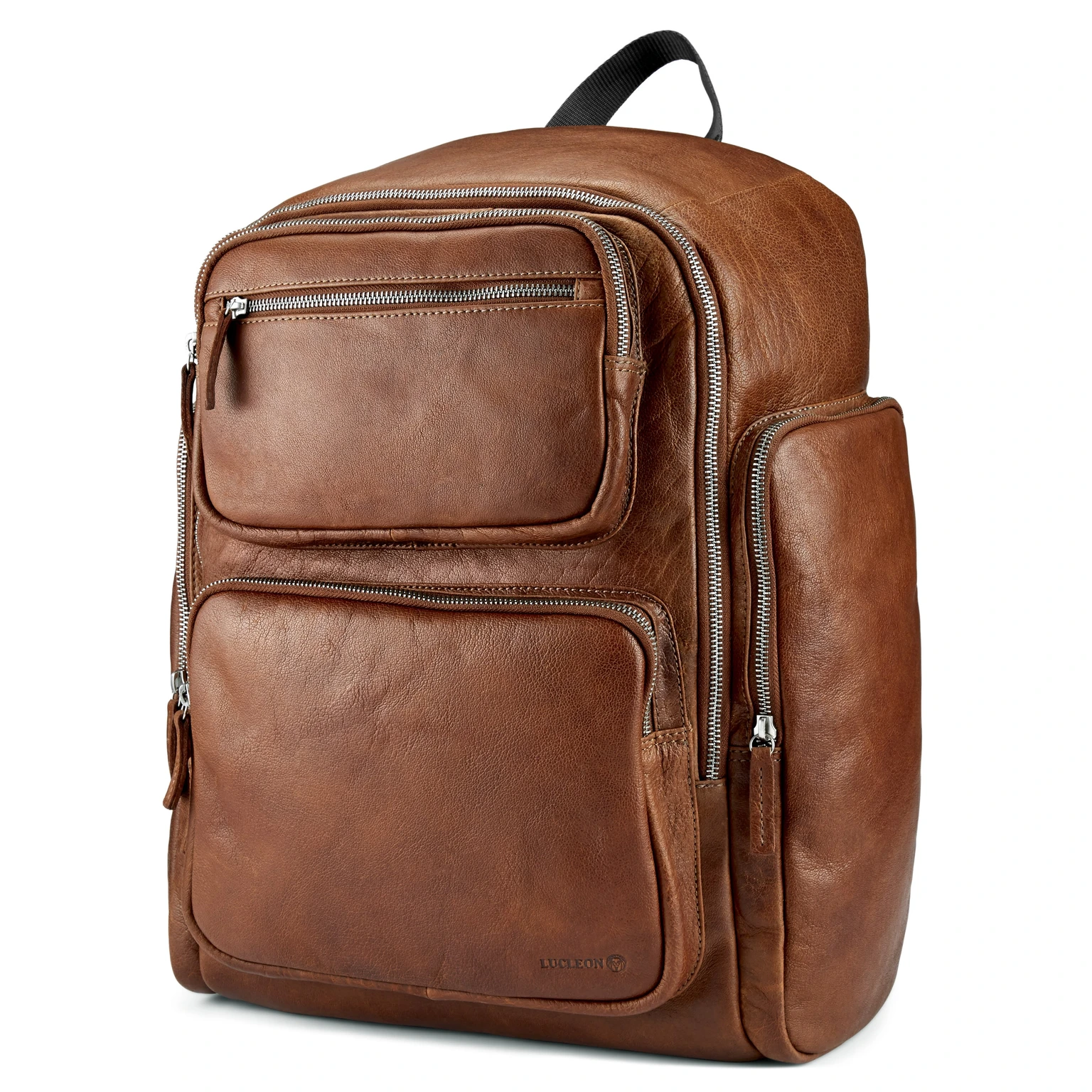 Sac à dos California en cuir brun havane Sac à dos California en cuir brun havane