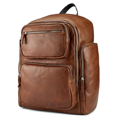 Mochila de cuero canela California Mochila de cuero canela California