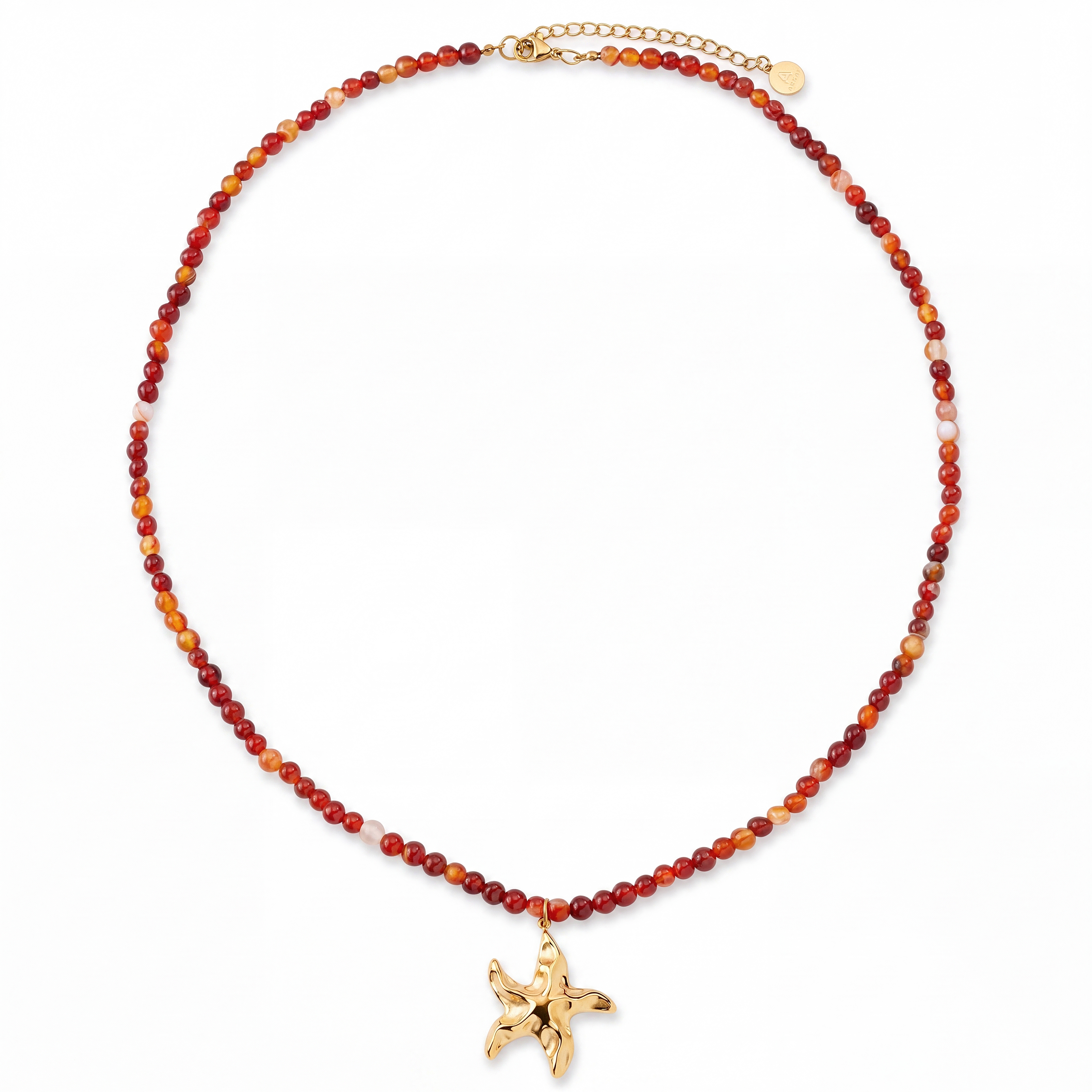 Mediterranean | Coral-Tone Beaded Starfish Necklace - 2