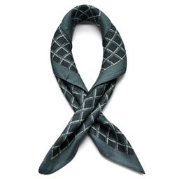 Brux | Grey & Black Squared Pattern Silk Neckerchief