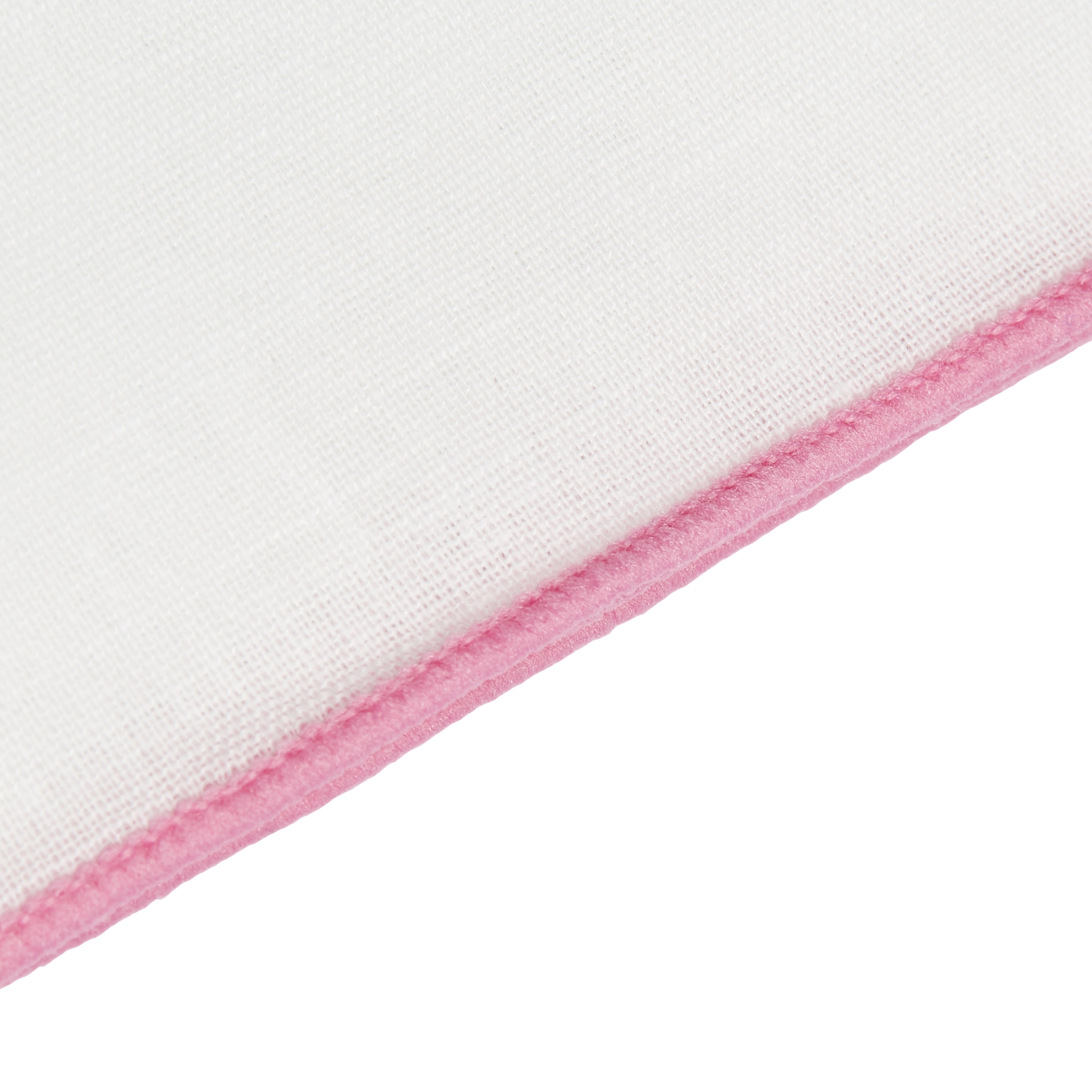 White Pocket Square with Light Pink Edges - 2
