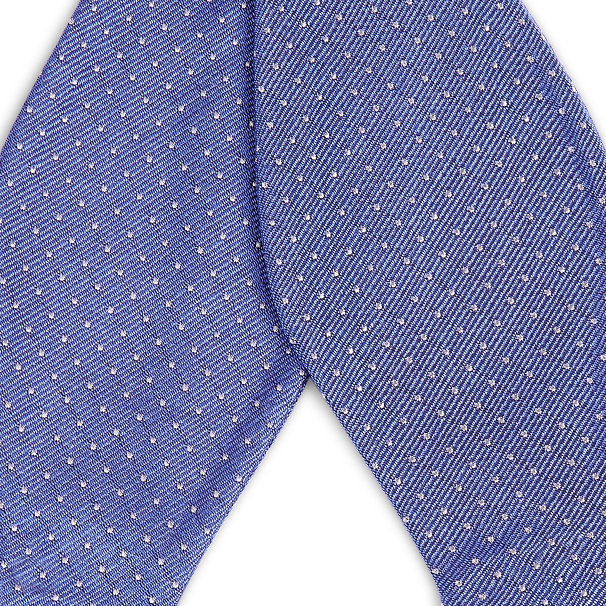 Papillon da annodare in seta blu pastello con motivo a pois - 2