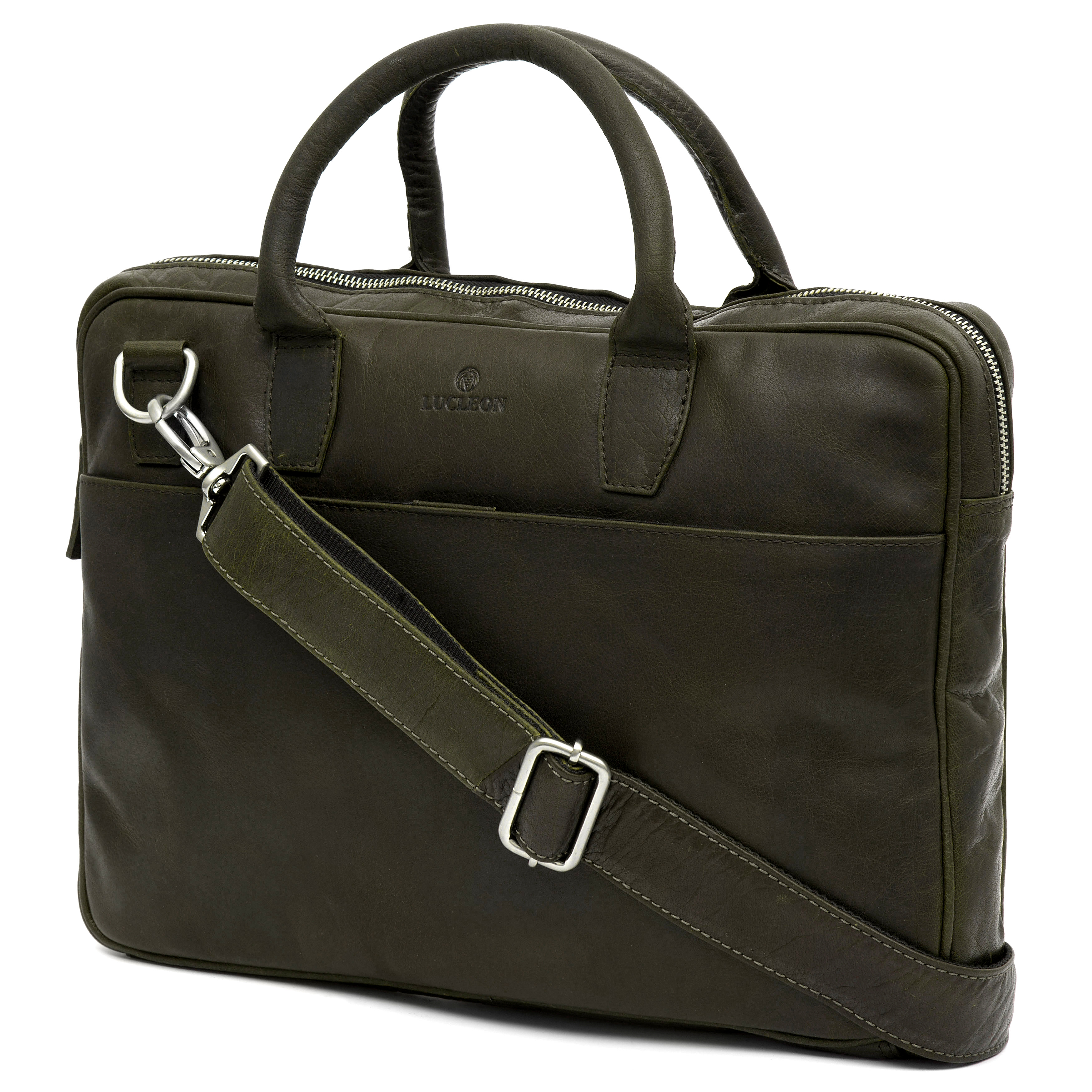 Montreal Schlanke Olivgrüne Executive Ledertasche 13 Zoll - 3