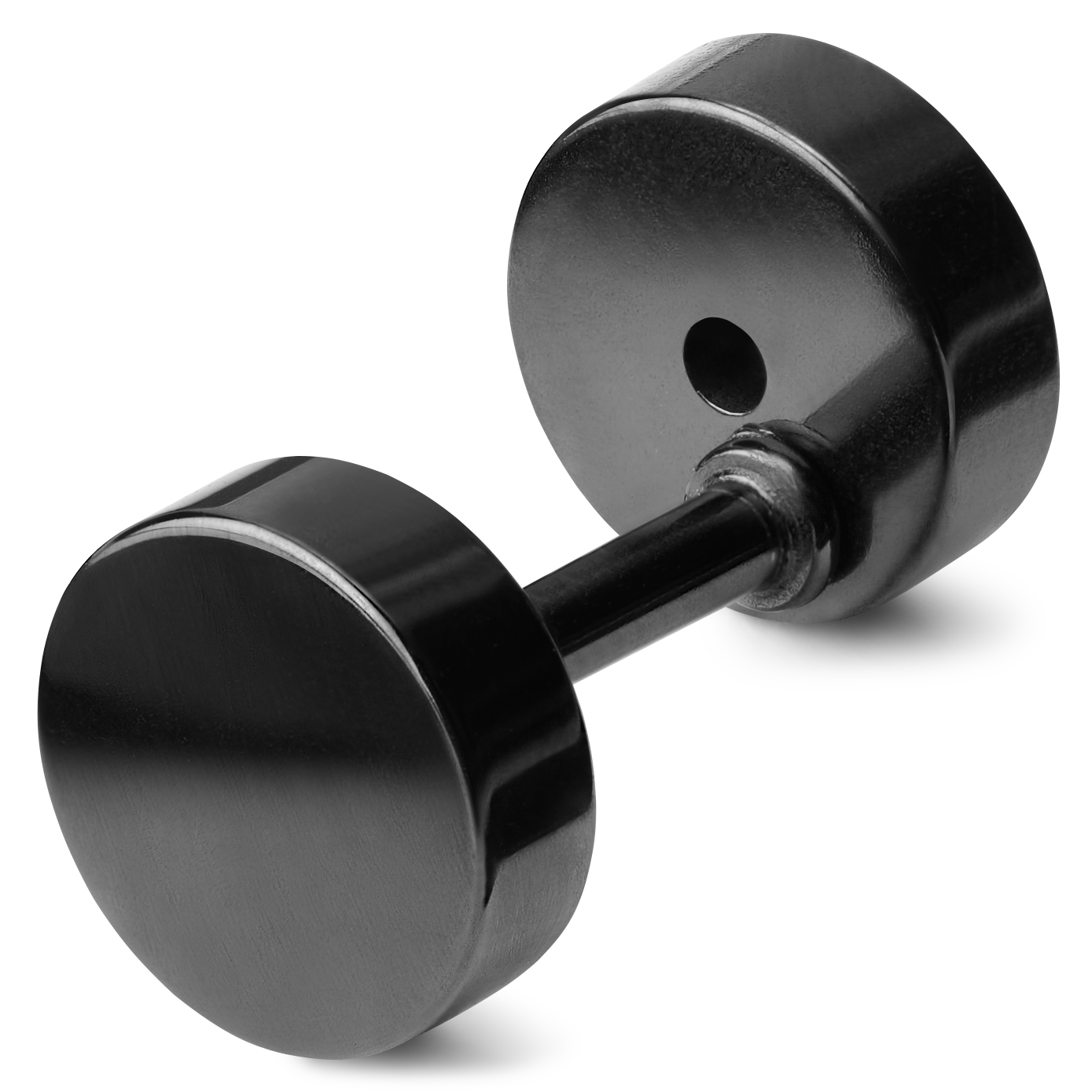 Boucle d'oreille ronde noire à zircones noires - 6 MM - 2