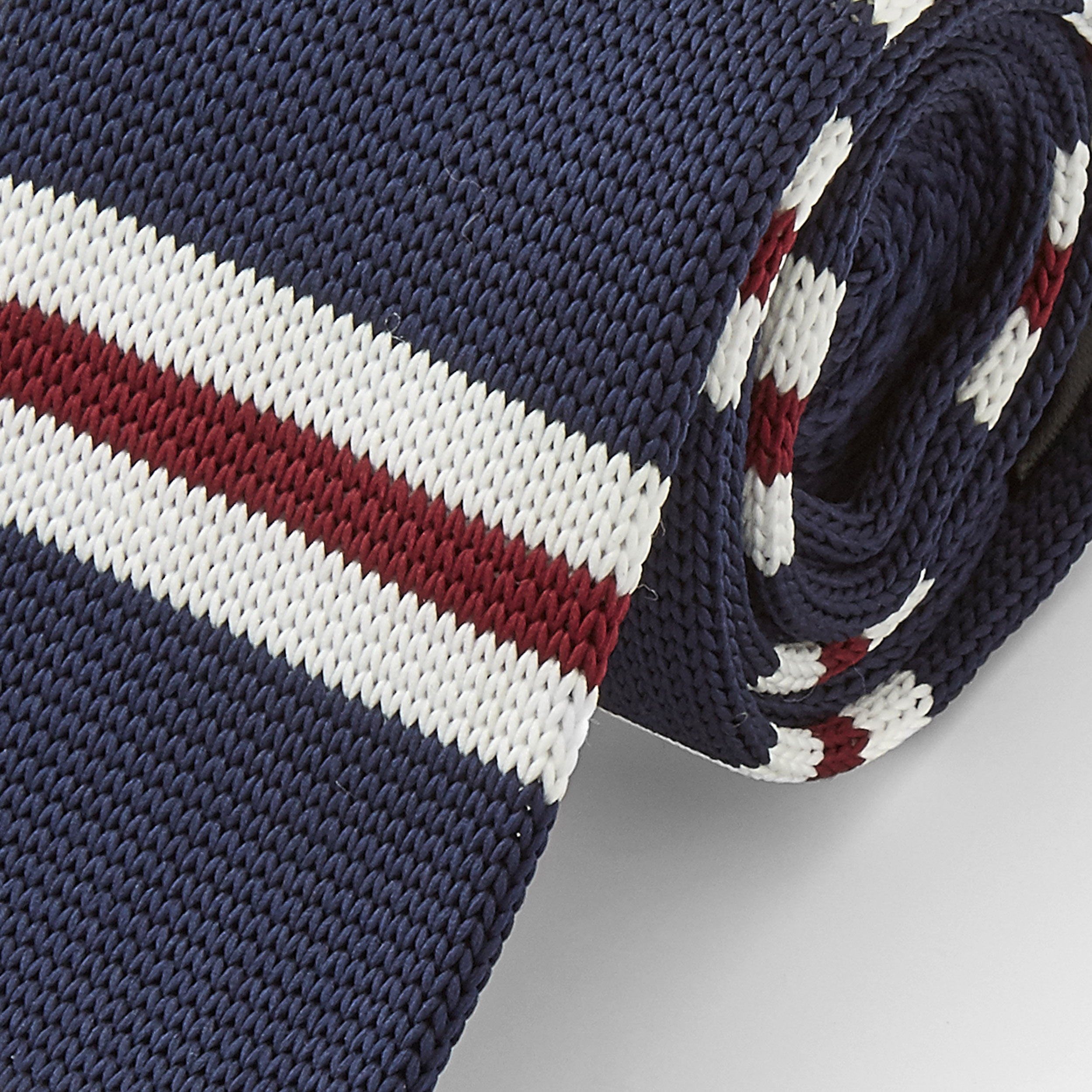 Formální modrá pletená kravata - 2