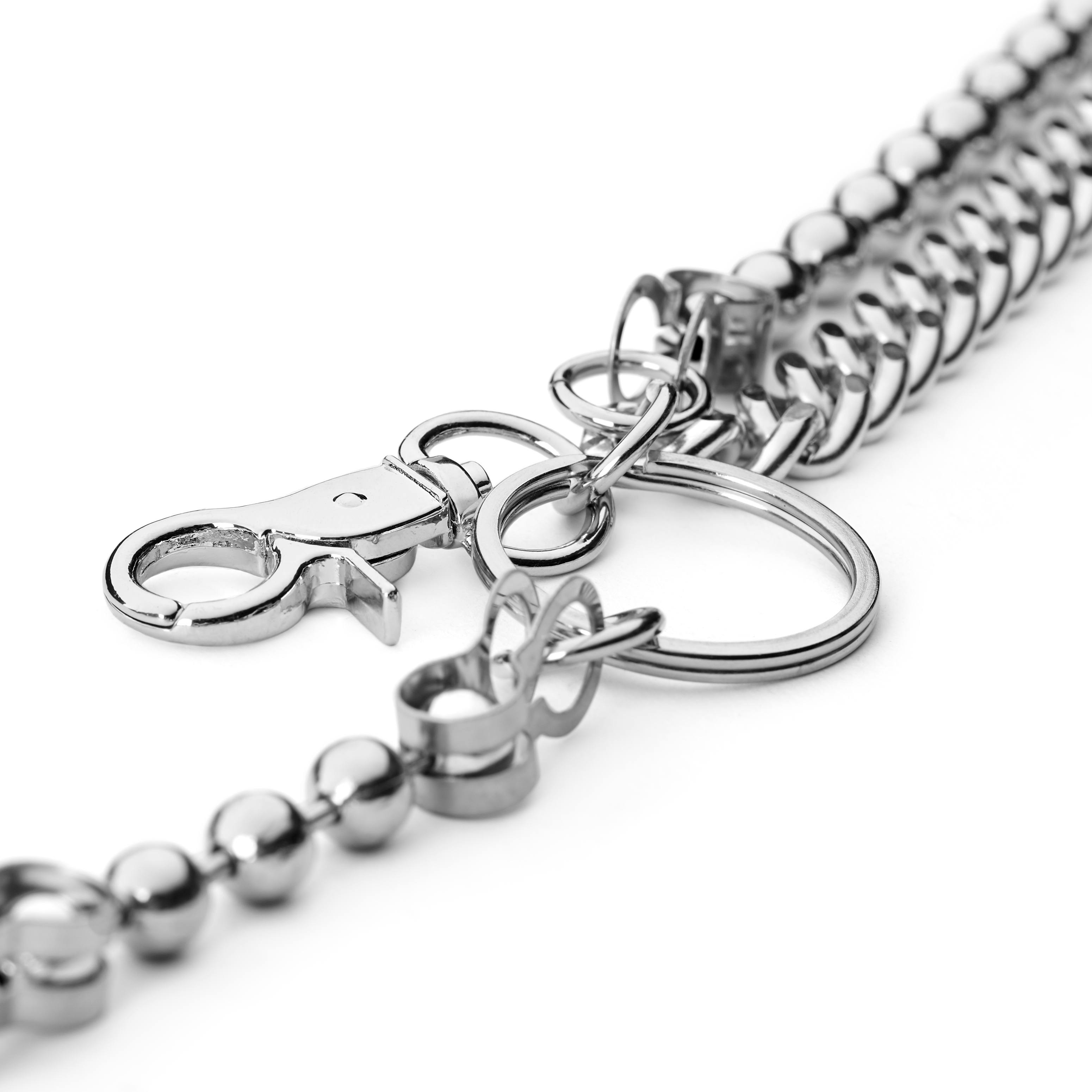 Silver-Tone Wallet Chain with Beads & Hoop - 4