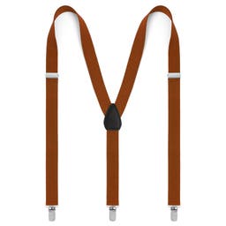 Brown Slim Clip-On Suspenders