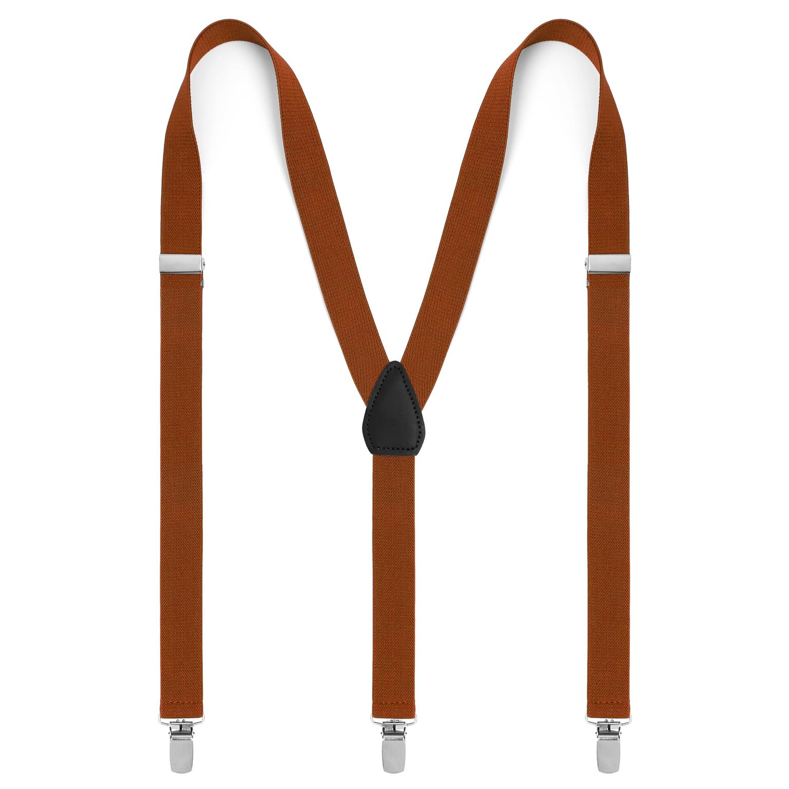 Slim Cognac Clip-On Suspenders Slim Cognac Clip-On Suspenders