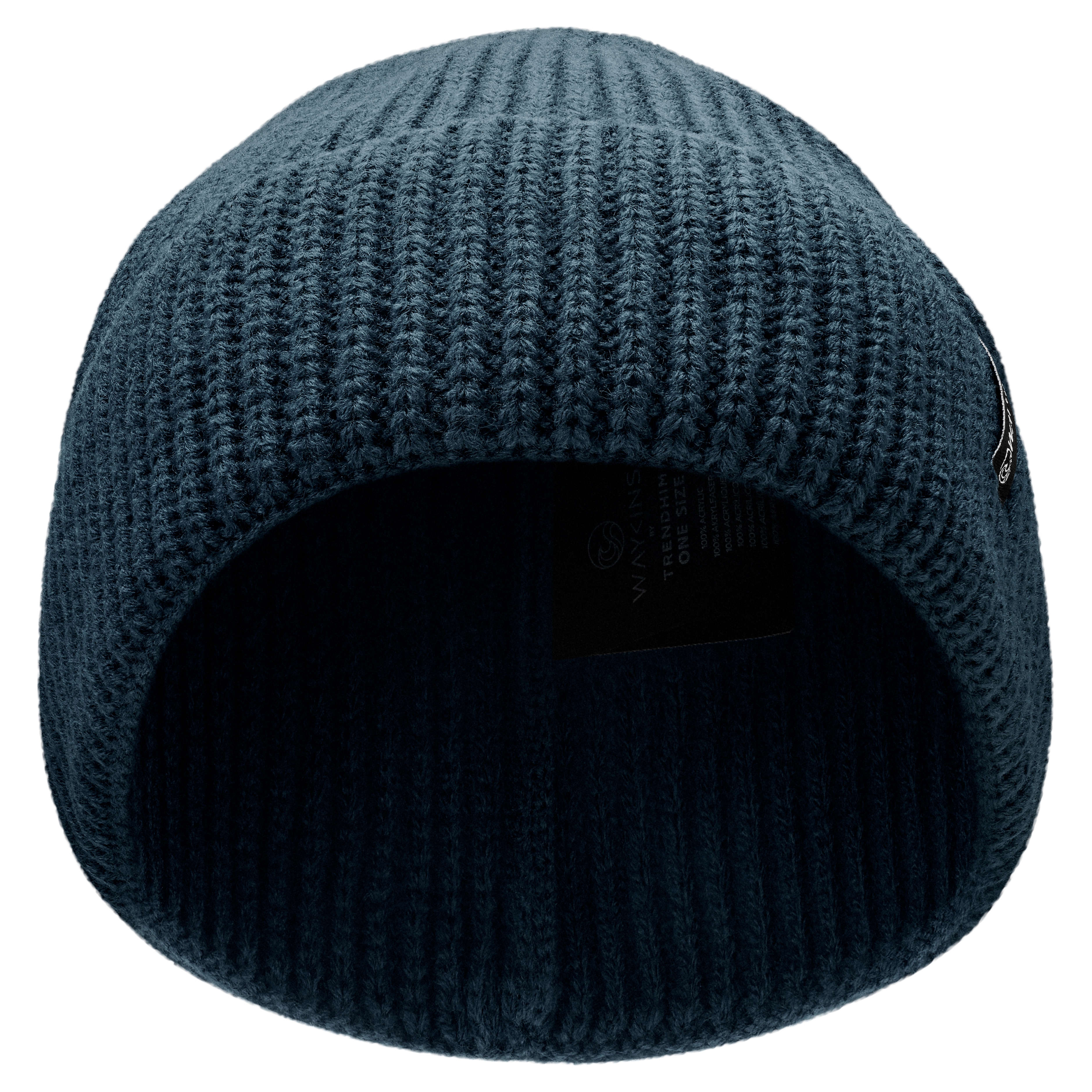 Baltic | Donkerblauwe Geribde Acryl Beanie - 2