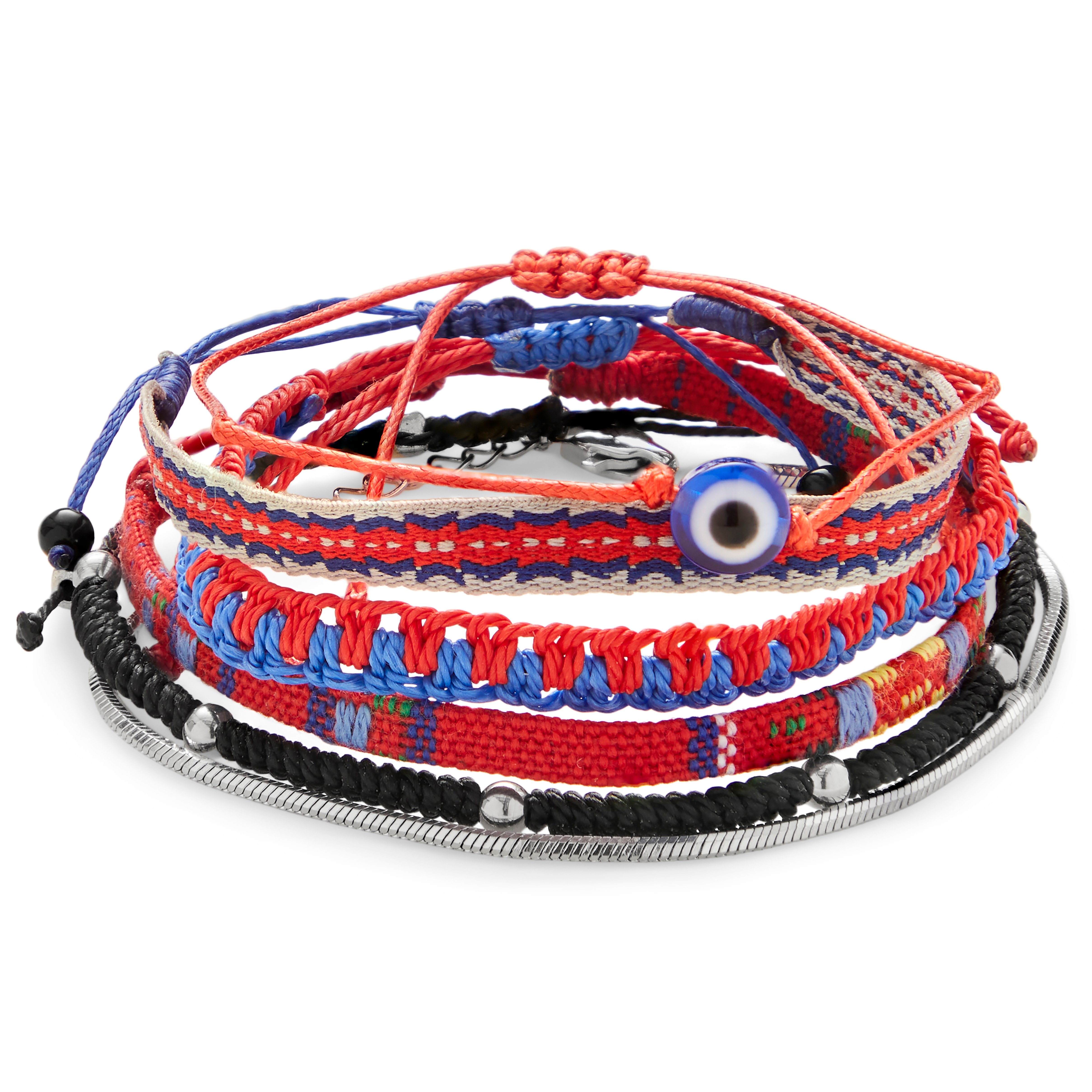 Amalfi | Catania Set de 6 bracelets rouge lave