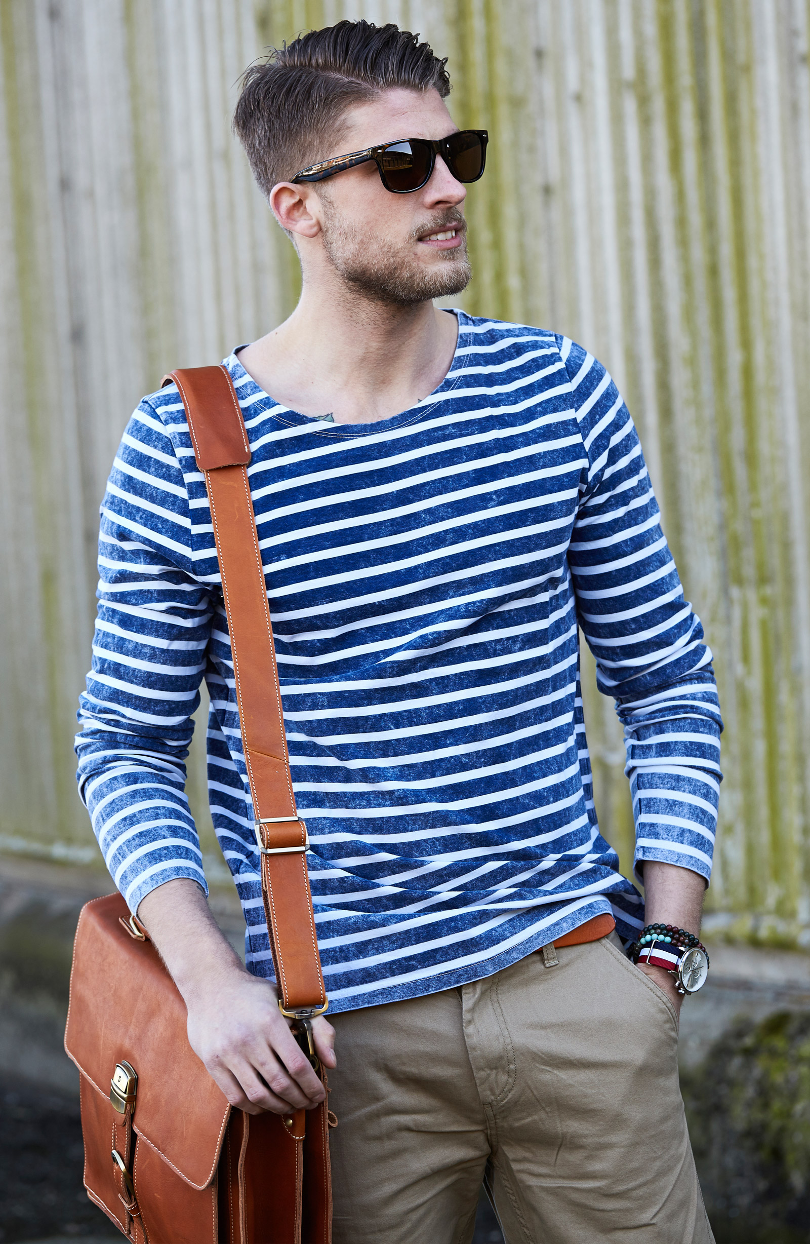 Cinturón fino de cuero color marrón rojizo - 5