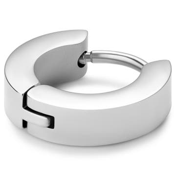 Huggie | Boucle d'oreille anneau à profil plat en argent sterling 8 mm