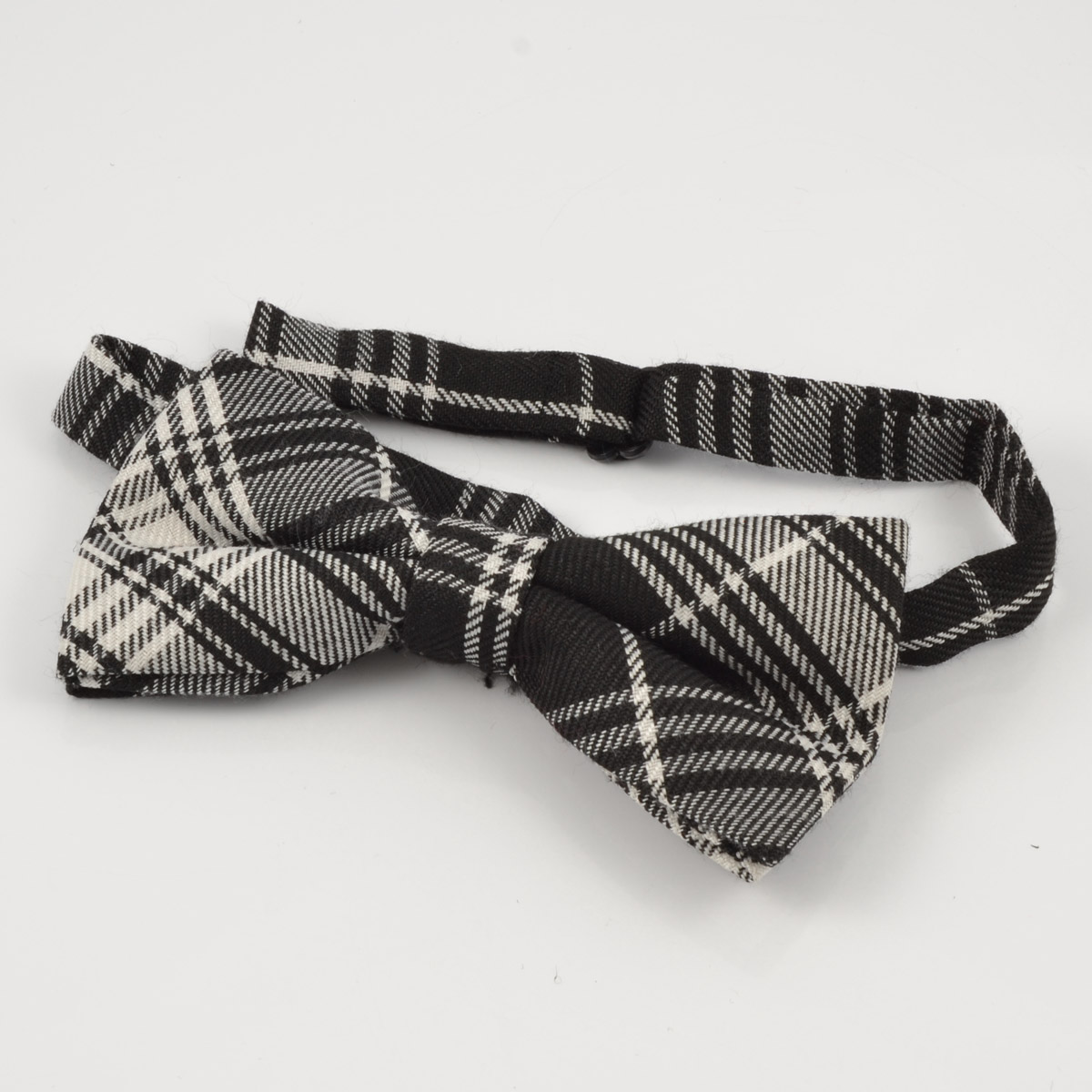 Weiß Schwarz Karierte Soft Fliege - 2