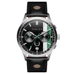 Monterey  | White & Green Racing Chronograph Leather Watch
