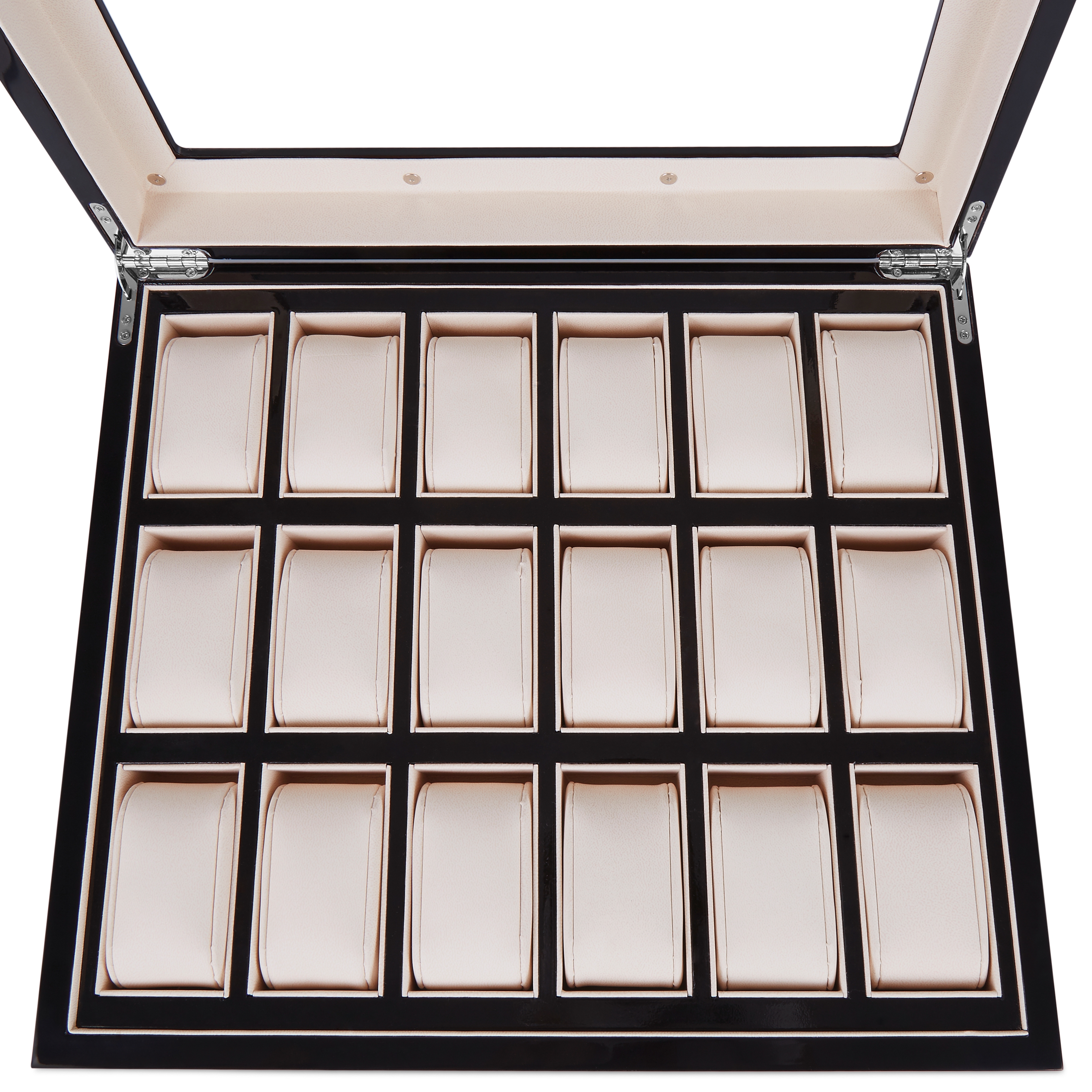 Klocklåda i Ebenholts med Stor Display - 18 Klockor - 4