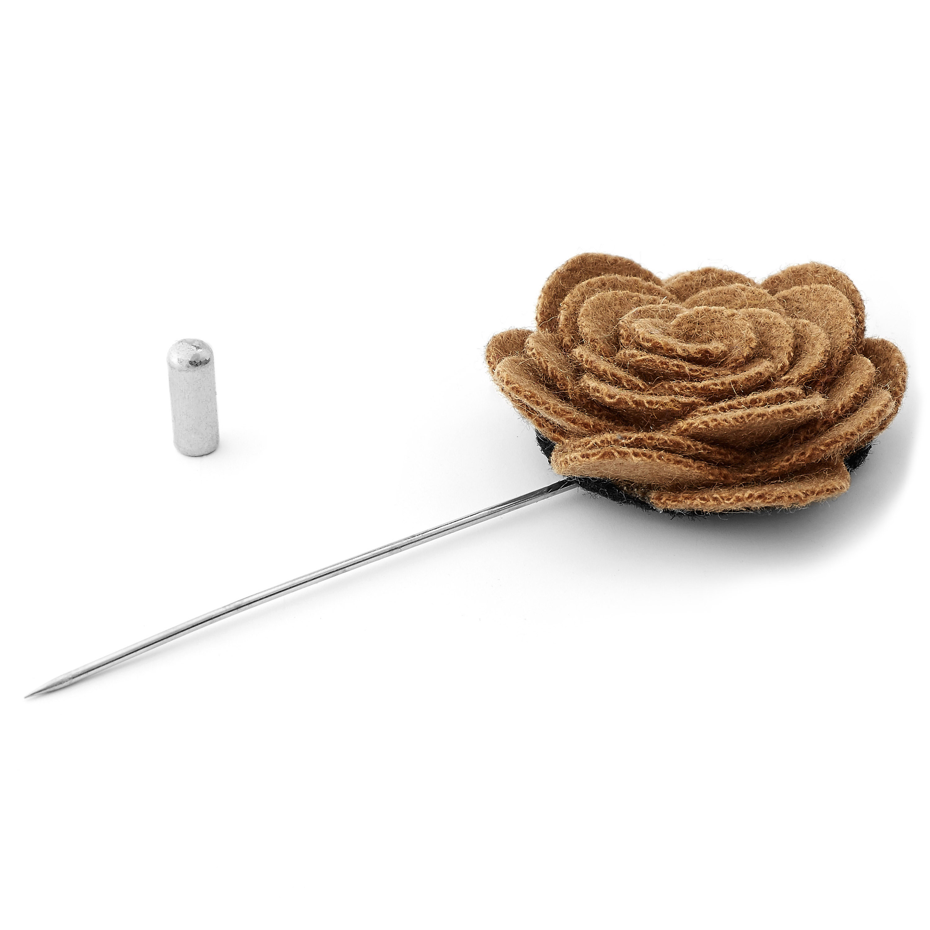 Tan Rose Lapel Pin - 2