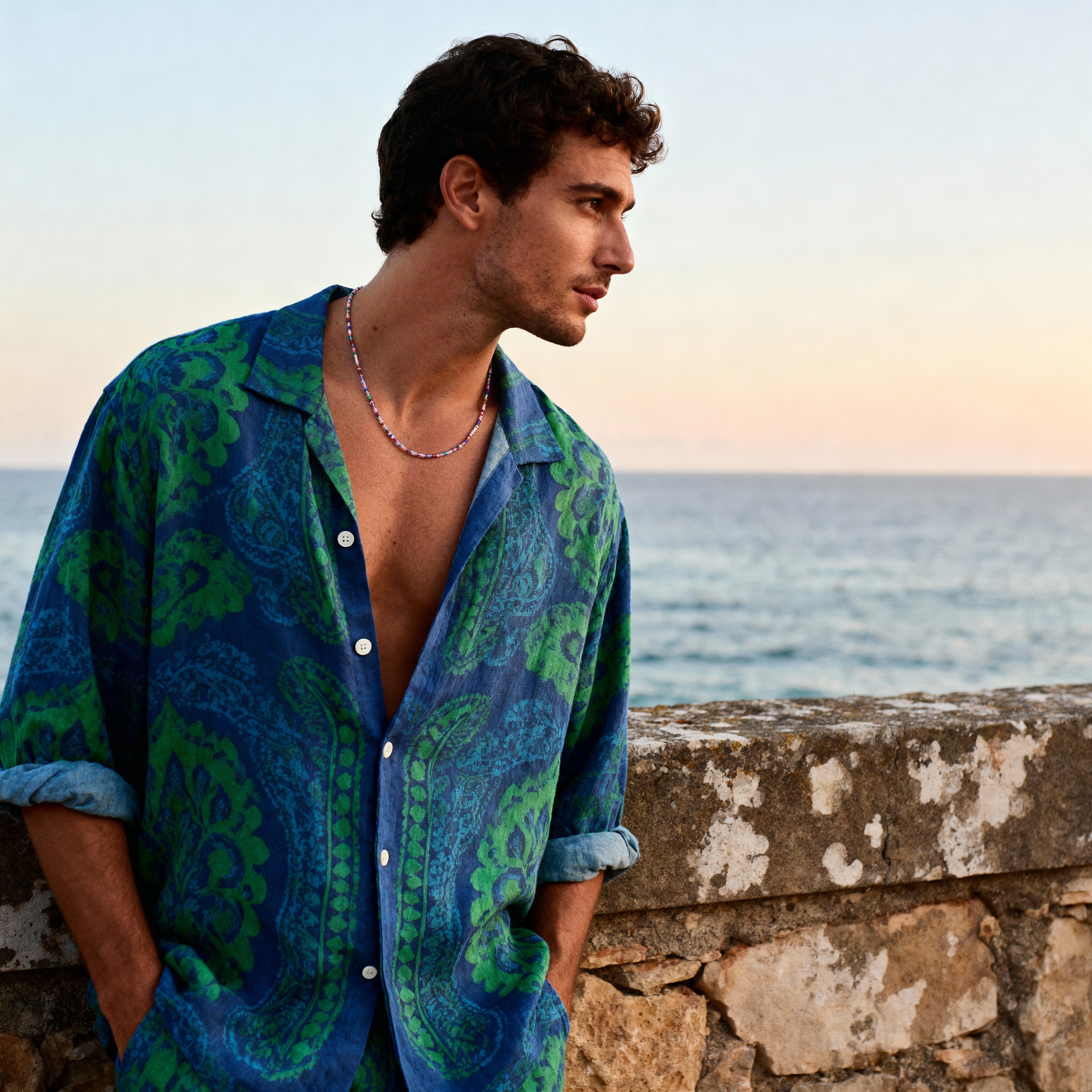 Amalfi | Barevný růžový náhrdelník ze skleněných korálků - 2