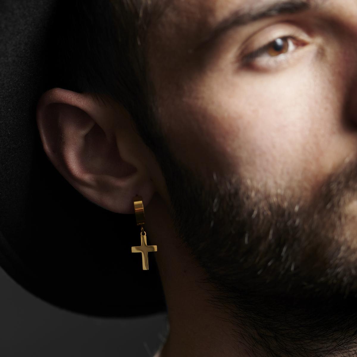 ORECCHINI CERCHI CON CROCE – GOLDEN ORO SRL - Foto 4