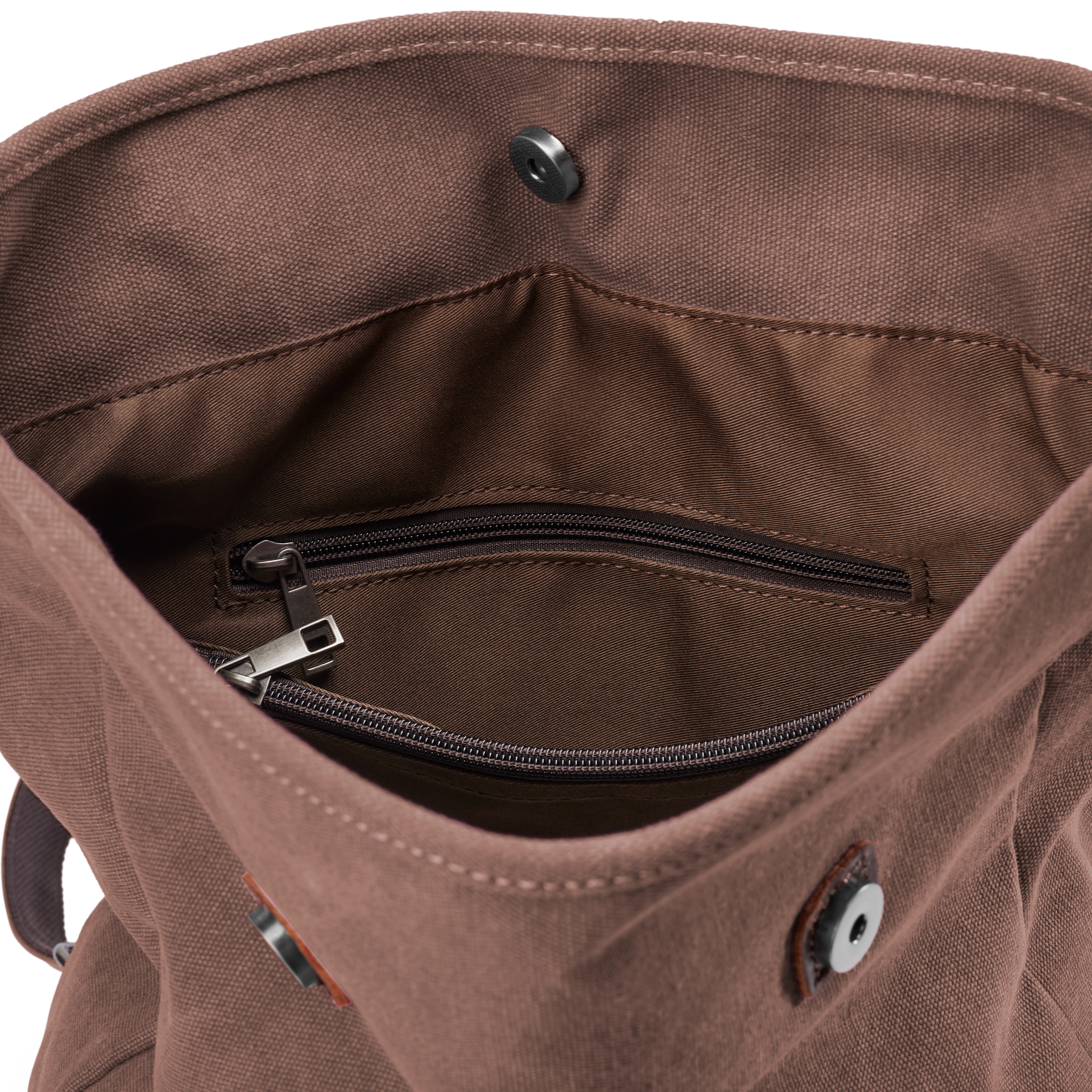 Rucsac vintage din piele și pânză maro deschis - 12