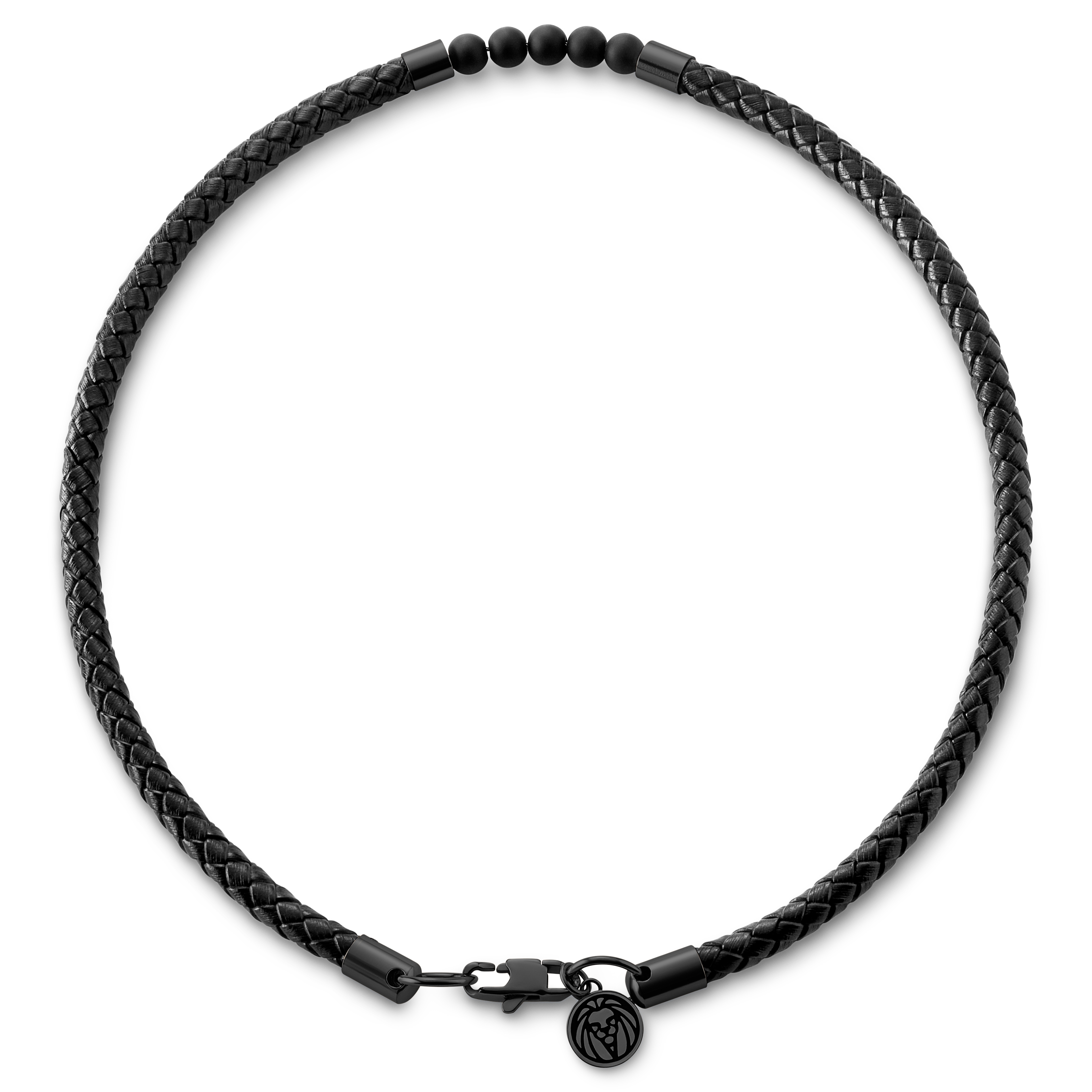 Tenvis, 1/5 (5 mm) Black Onyx Leather Necklace, In stock!