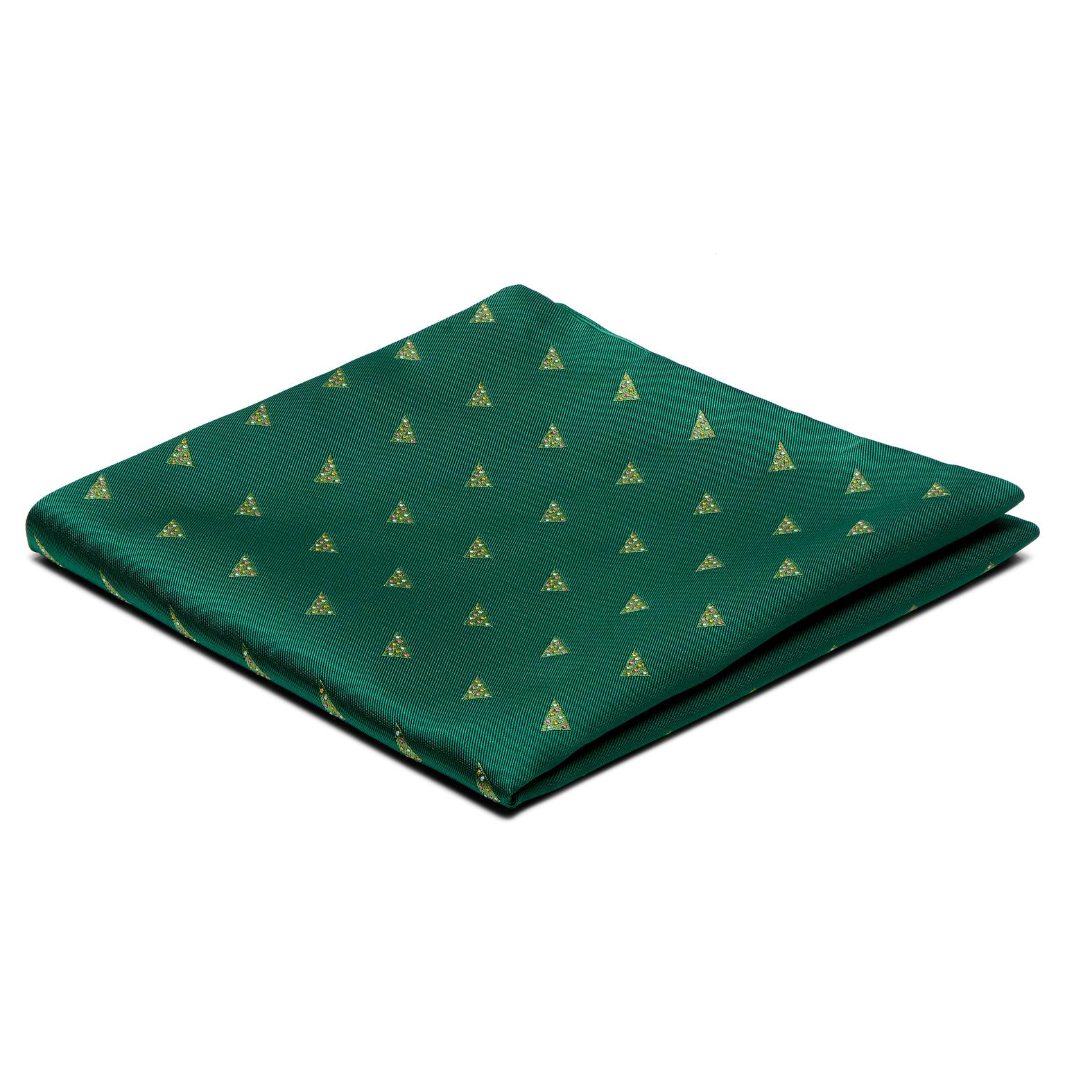 Pochette de costume verte à motifs de sapins de Noël Pochette de costume verte à motifs de sapins de Noël