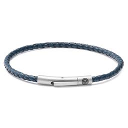 Collins | 1/8" (3 mm) Navy Blue Woven Leather Bracelet