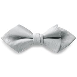 Silver-tone Pre-Tied Grosgrain Diamond Tip Bow Tie
