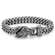 Sølvtonet Armbånd av Rustfritt Stål med Revehale og Drage Sølvtonet Armbånd av Rustfritt Stål med Revehale og Drage