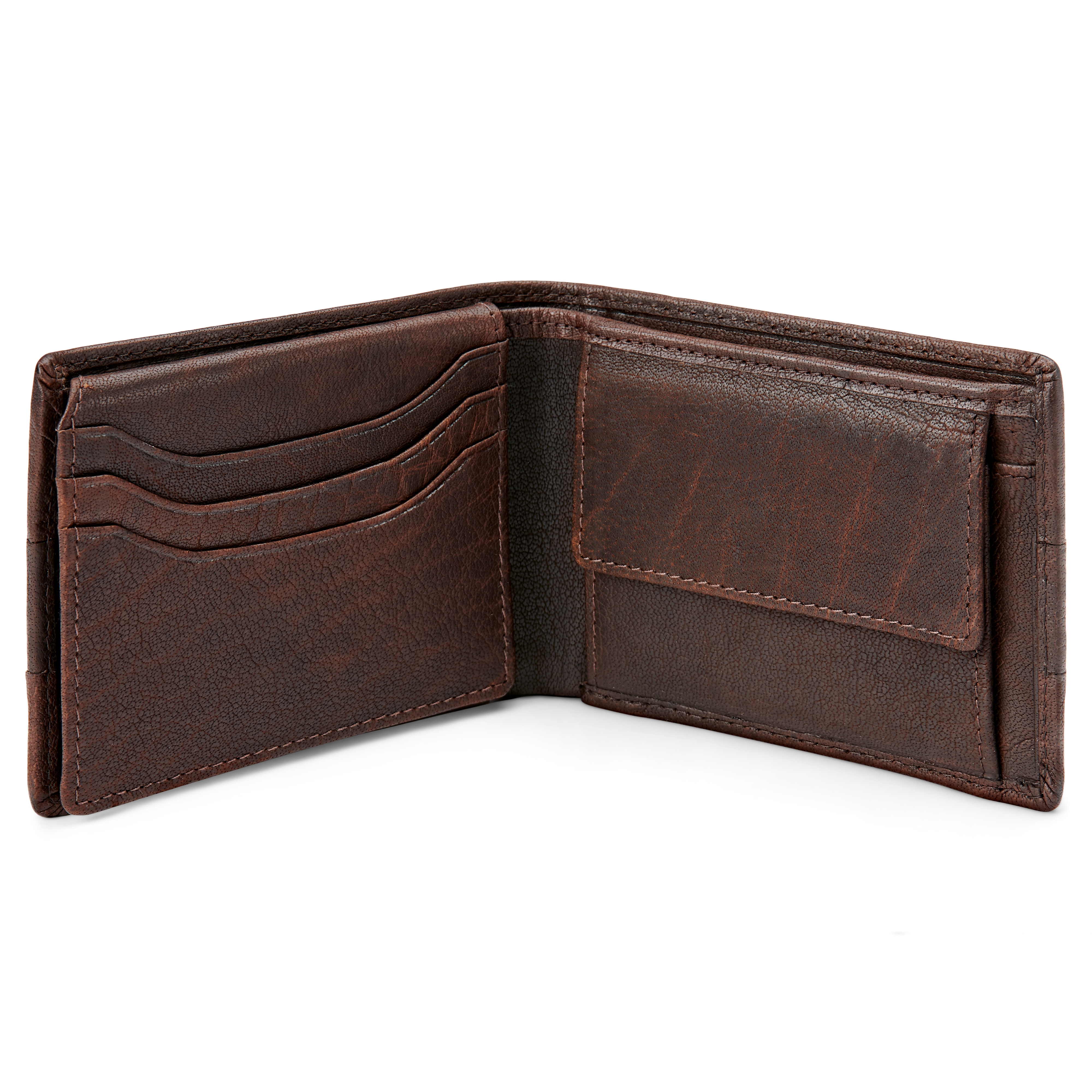 Carteira ás Pregas em Pele Castanha Escura Montreal - 2