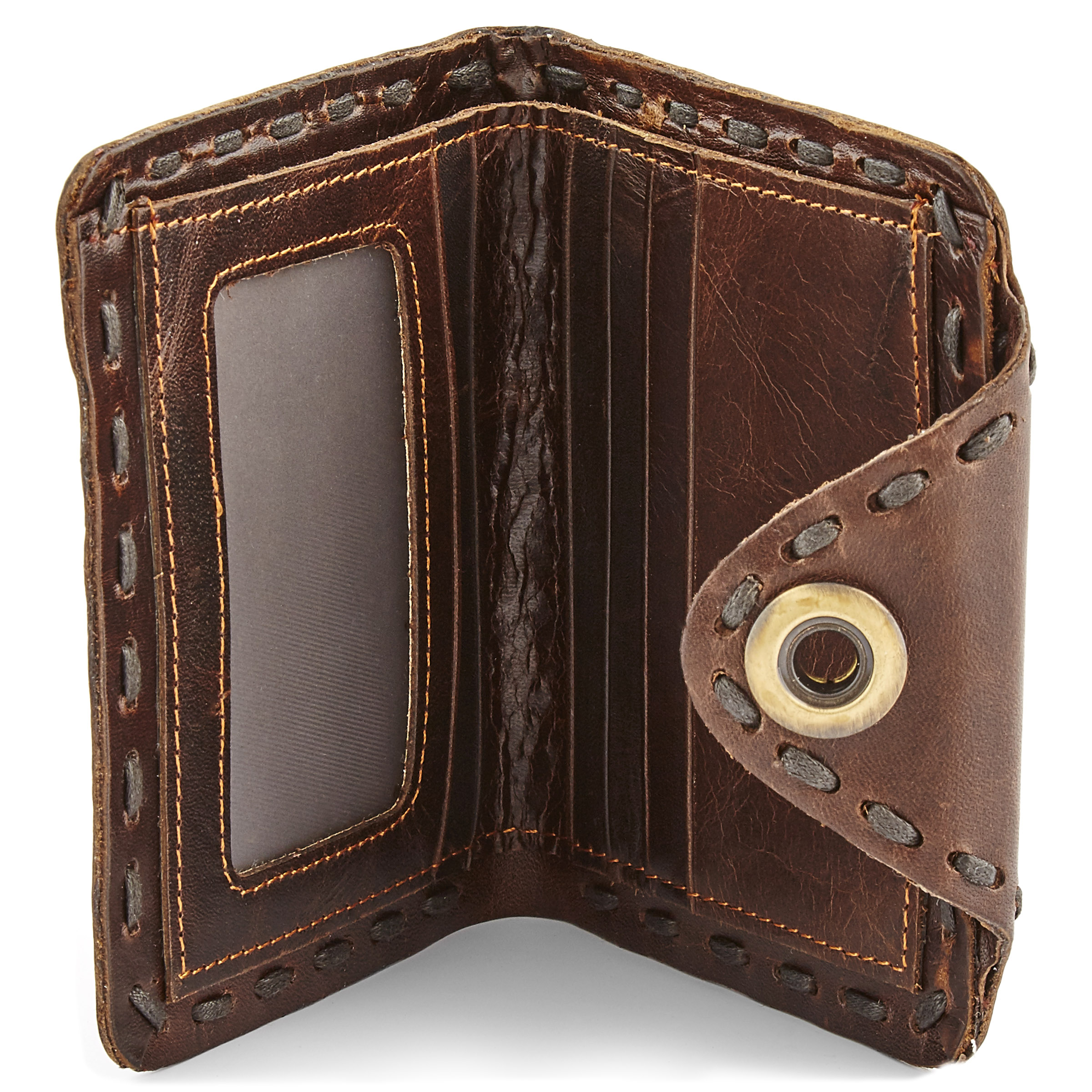 Mörkbrun Kompakt Läderplånbok - 2