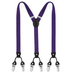 Slim Purple Clip-On Suspenders
