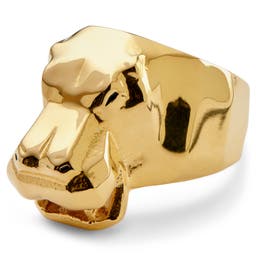 Mack aranyszínű vízilófejes acél pecsétgyűrű