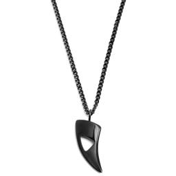 Iconic | Black Stainless Steel Wolf Tooth Chain Necklace