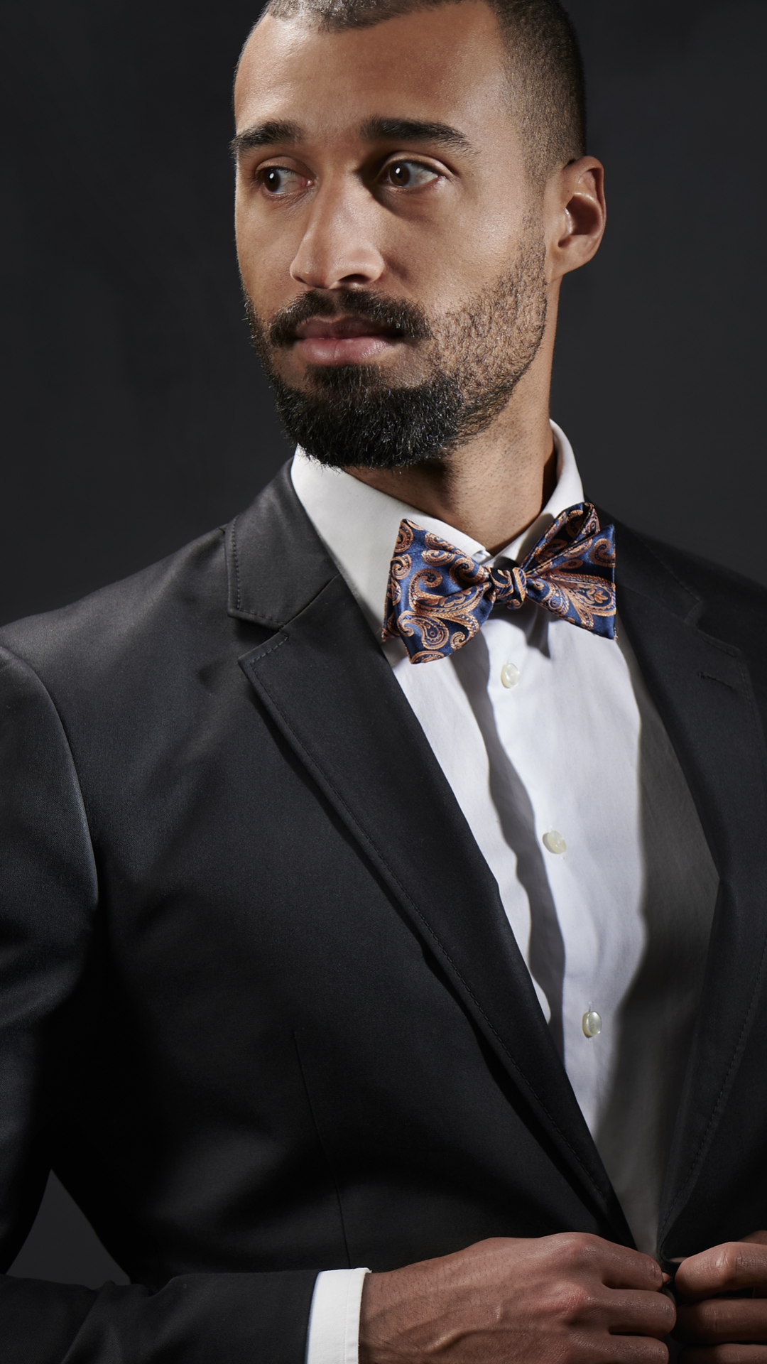 Navy & True Orange Paisley Self-Tie Bow Tie | In stock! | Tailor Toki