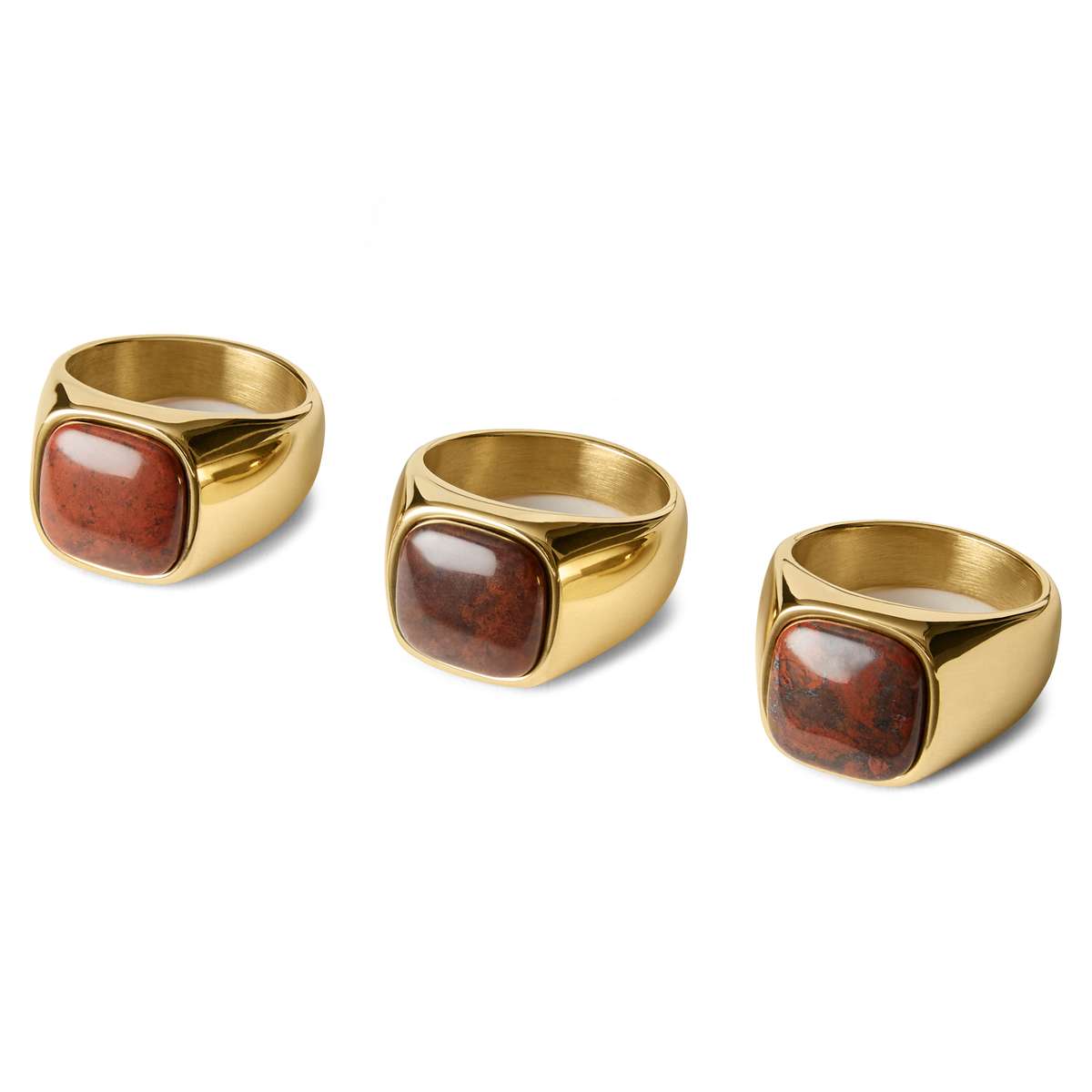 Len Red Carnelian Gold-Tone Gravel Ring | In stock! | Lucleon