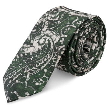 Virtuo | 6 cm Dark Green Paisley Silk Necktie Virtuo | 6 cm Dark Green Paisley Silk Necktie