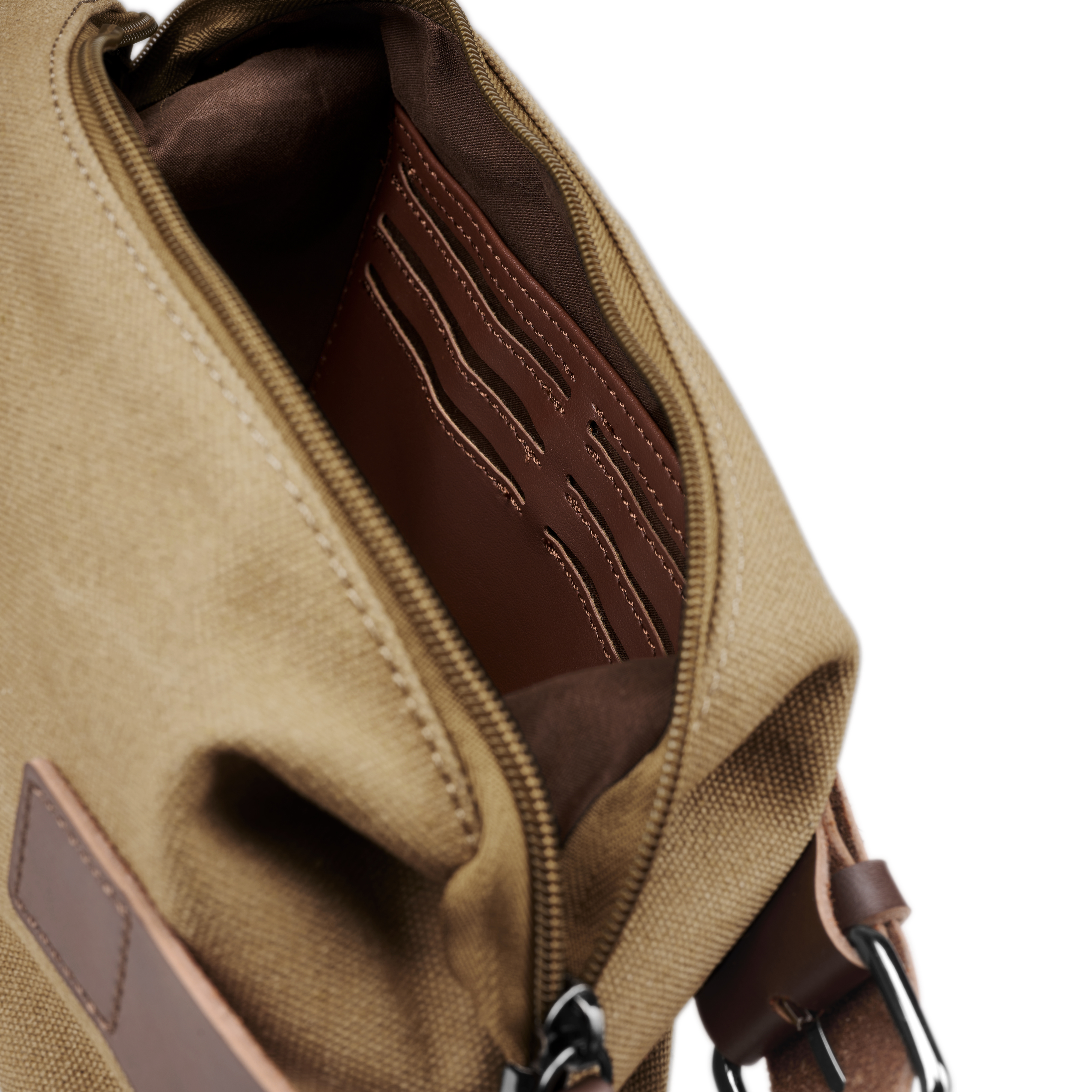 Sinapinkeltainen Kankainen & Ruskea Nahkainen Toilettilaukku - 4