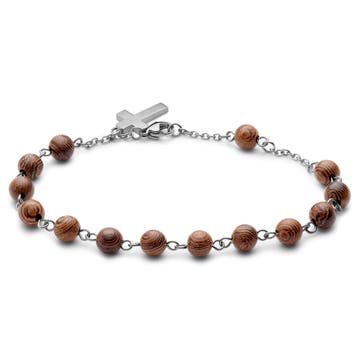 Varietas | Bracelet en acier chirurgical et perles en bois