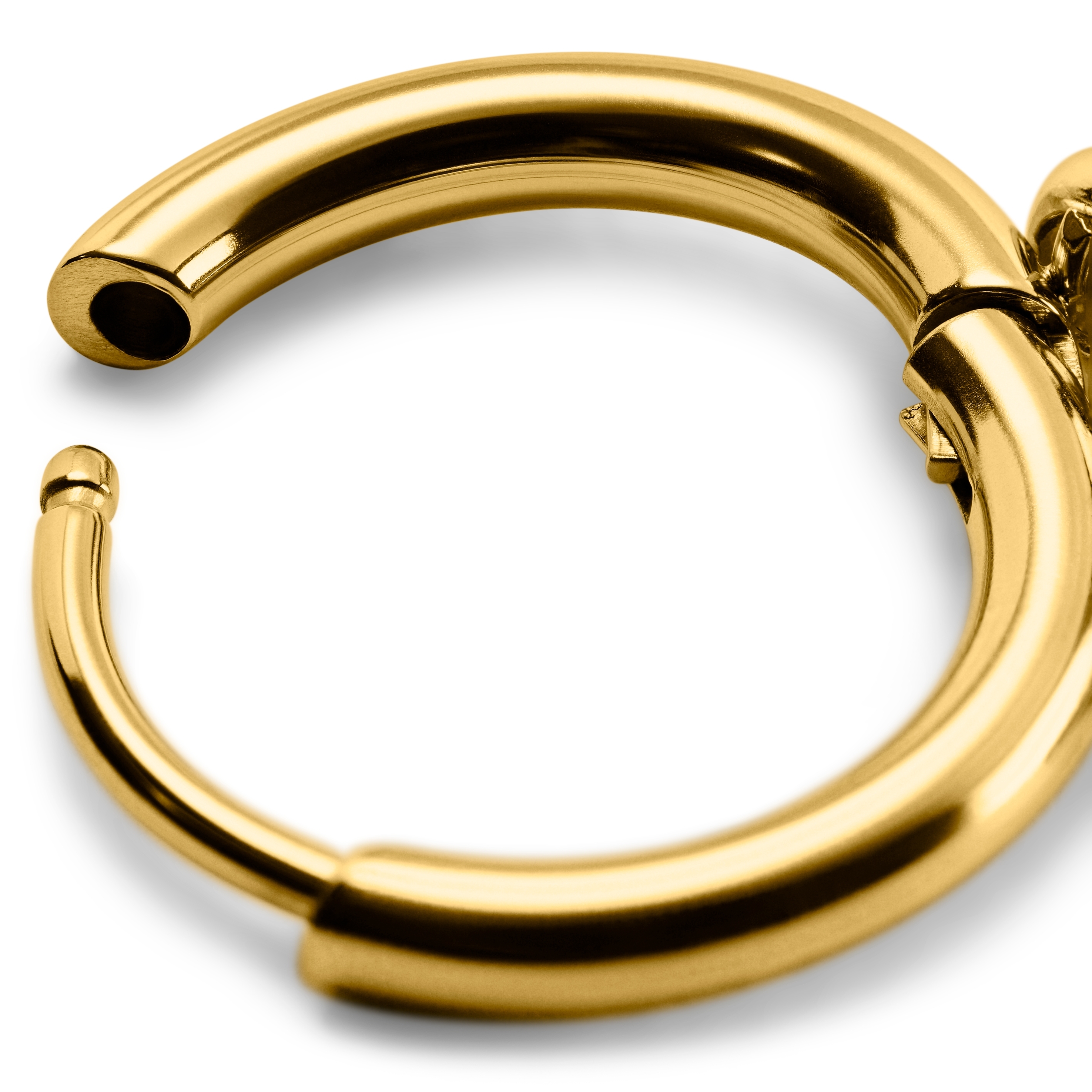 Jaygee | Gold-tone Radio Drop Hoop Earring - 2
