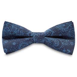 Boho | Azure Blue Floral Paisley Silk Pre-Tied Bow Tie