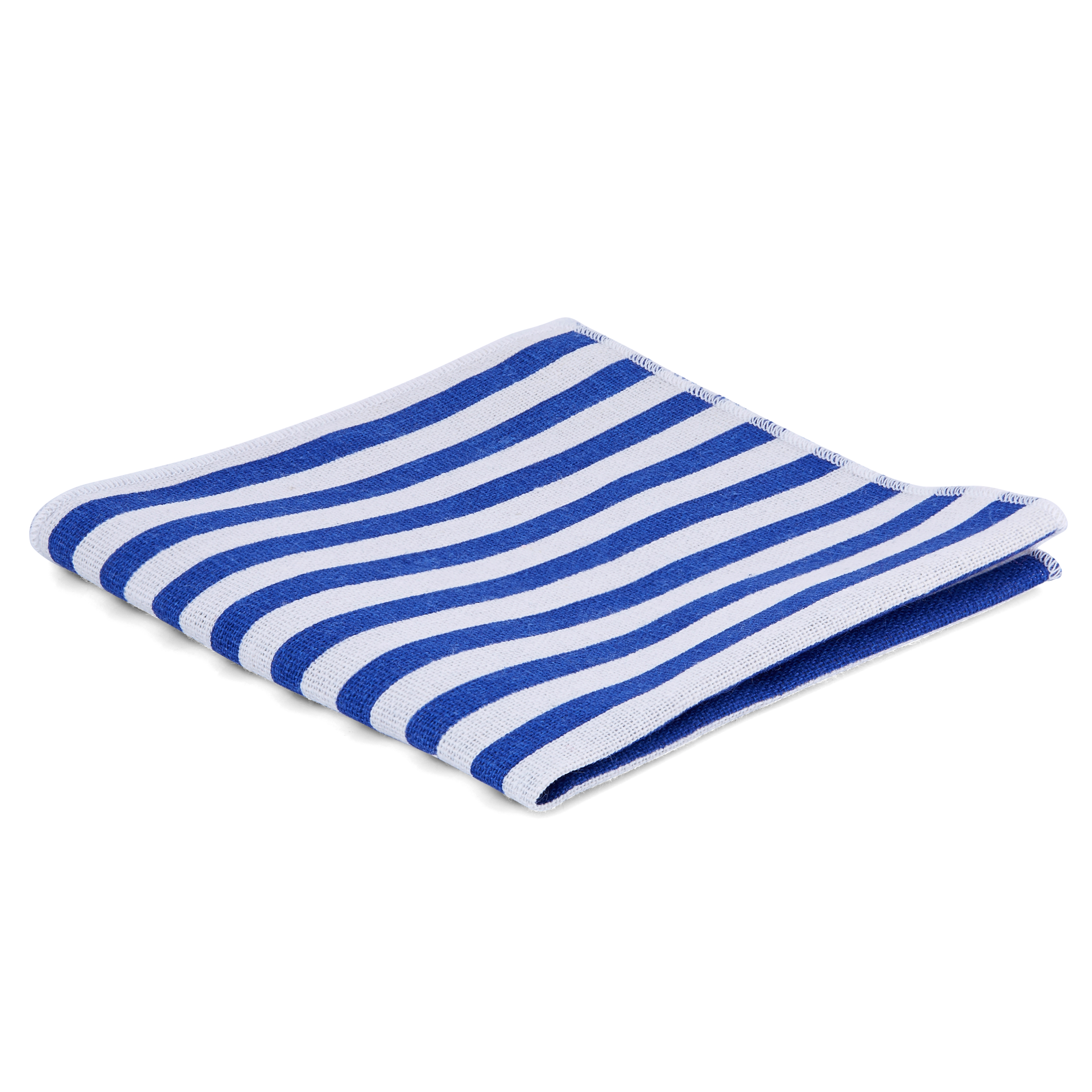Blau & Weiß Gestreiftes Einstecktuch - 1