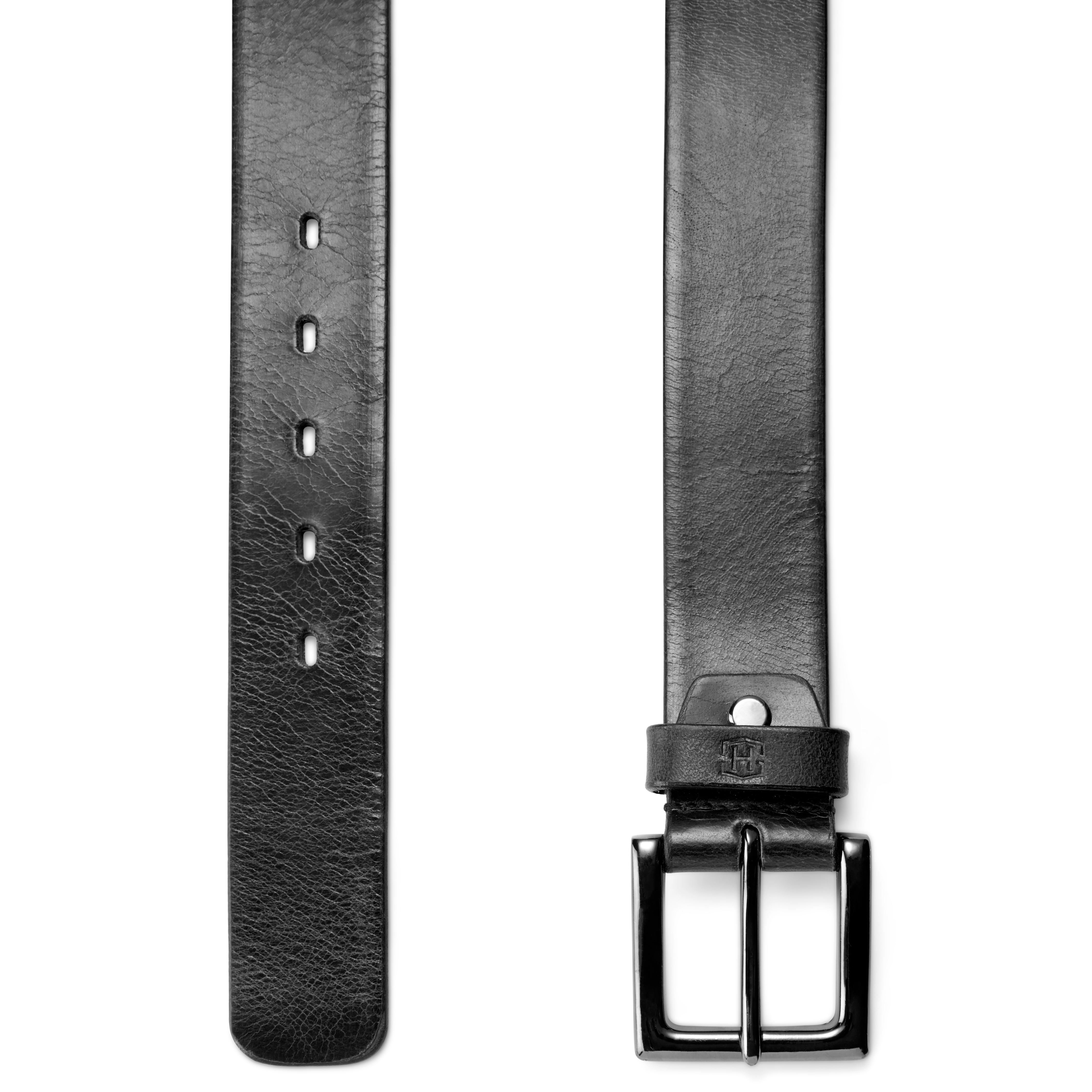 Czarny skórzany pasek Scotti - 4