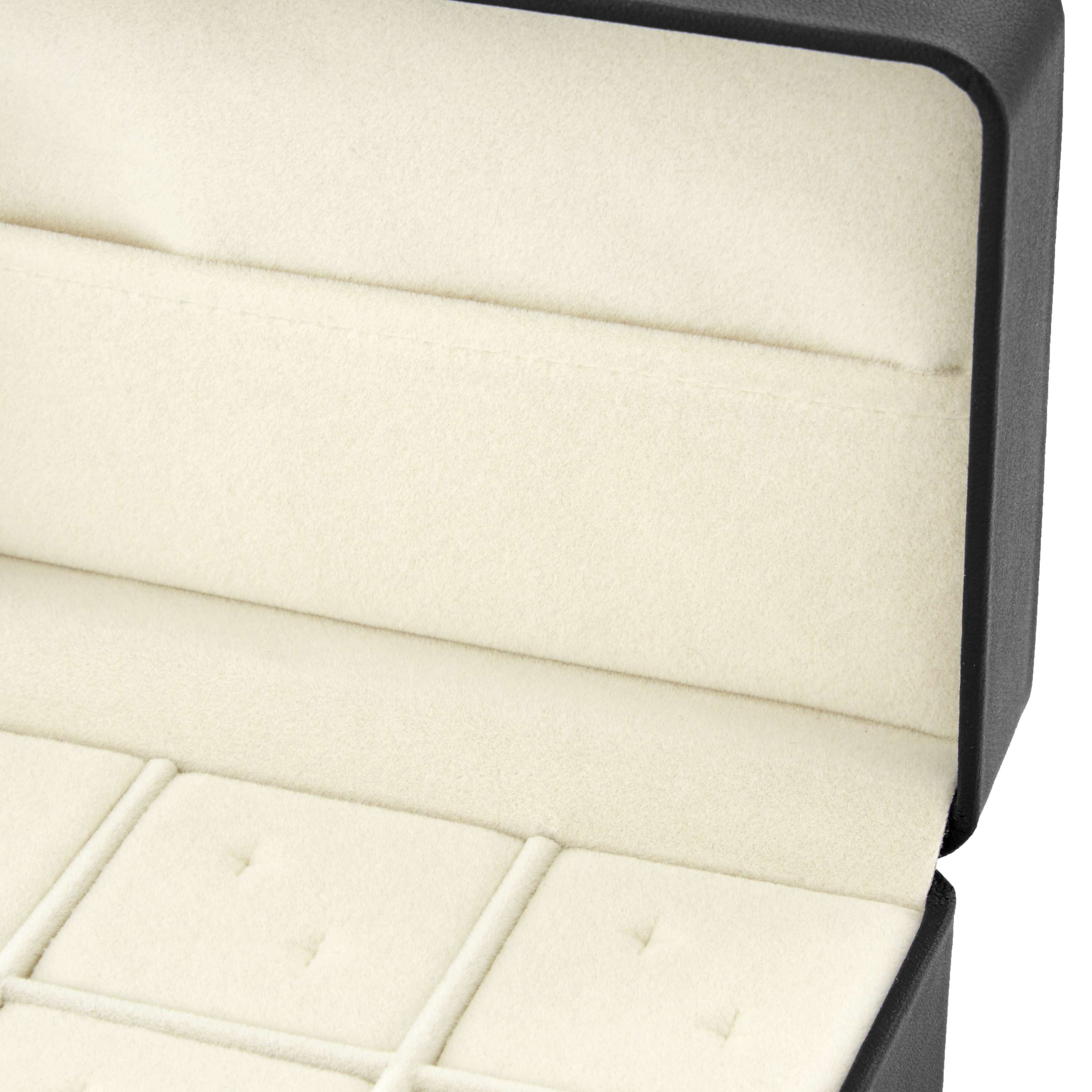 Matte Black PU Leather Cufflinks Box for 6 Cufflink Sets - 5