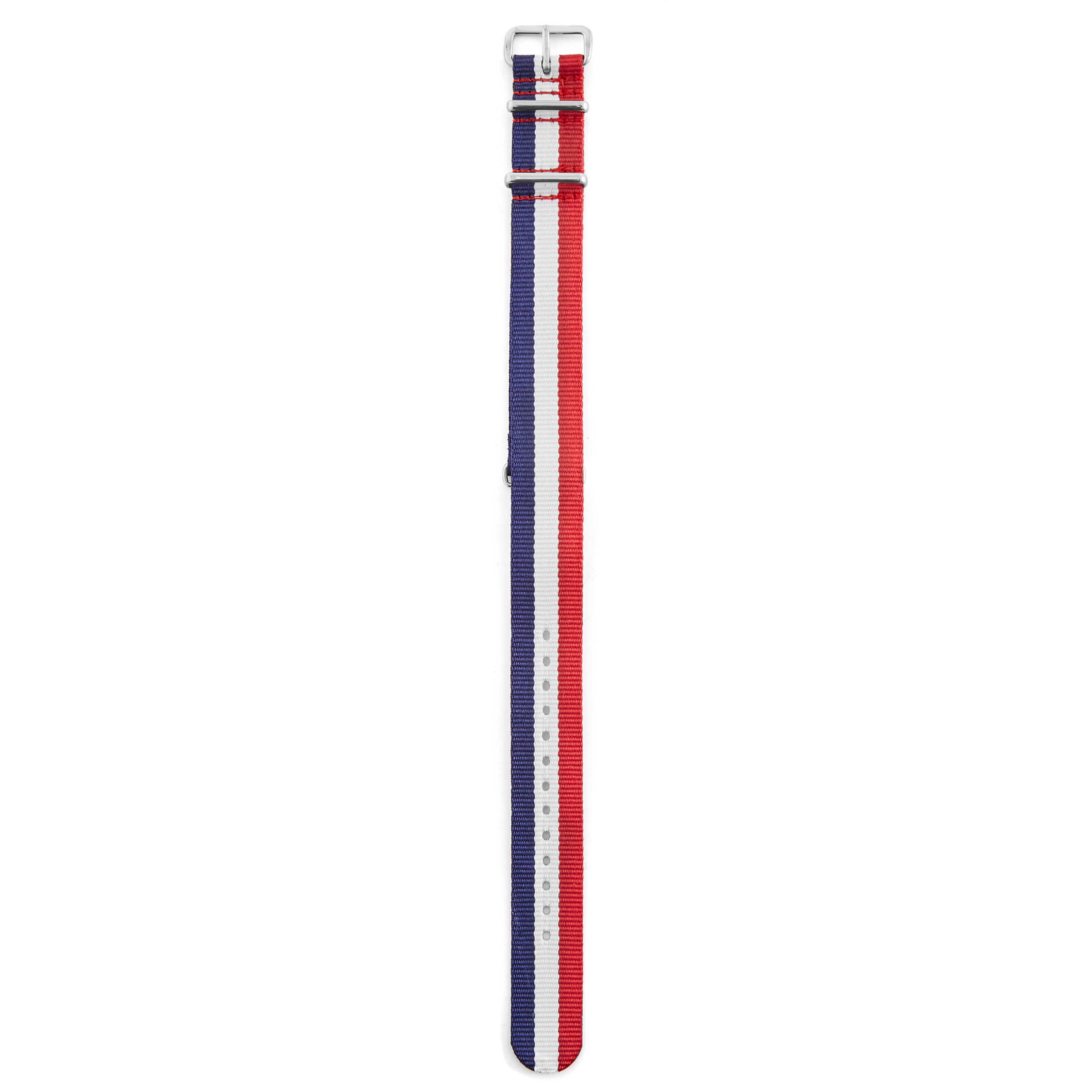 Red, White, Blue & Silver NATO Watch Strap - 2