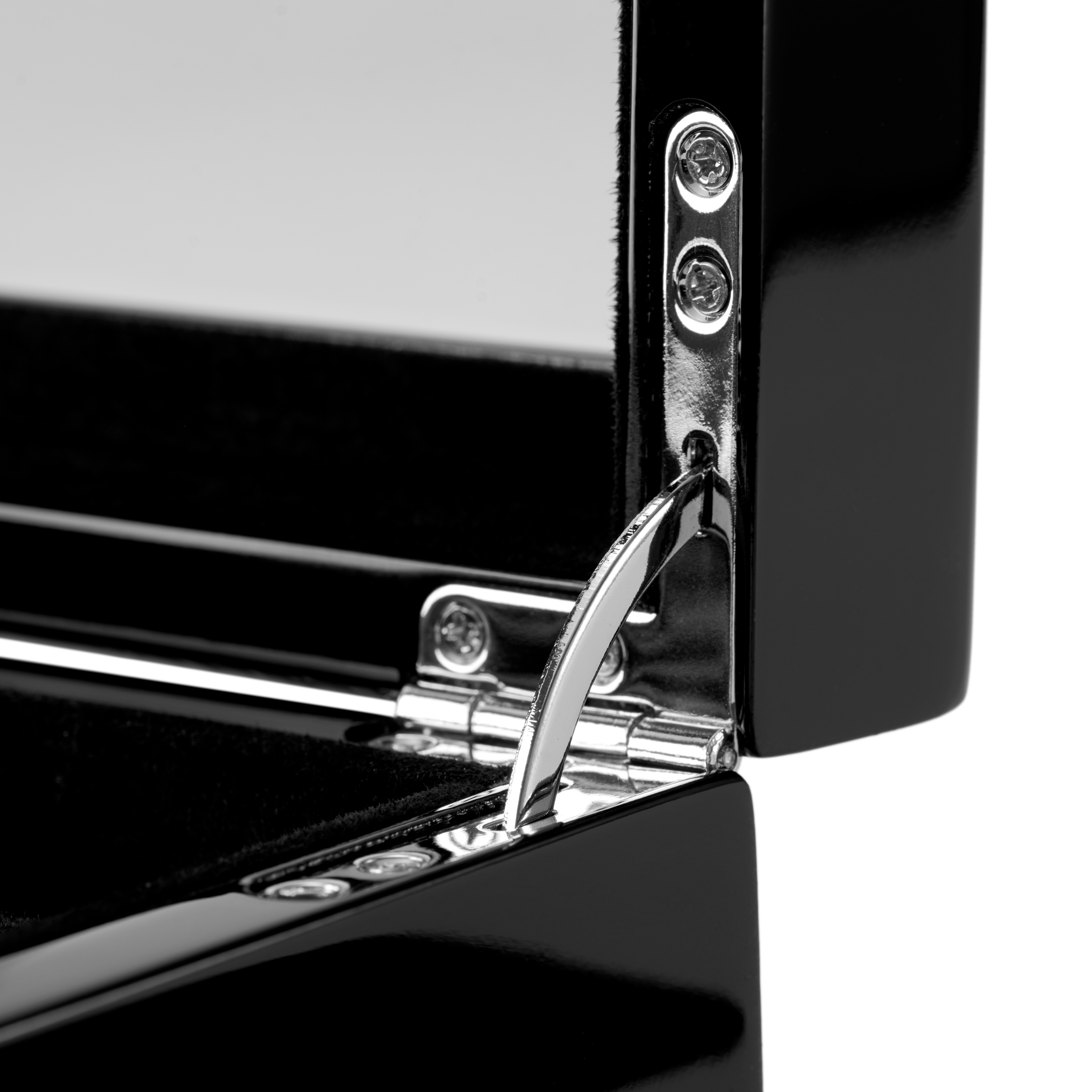 Sort urkasse til 10 ure med glasvindue & nøgle - 5