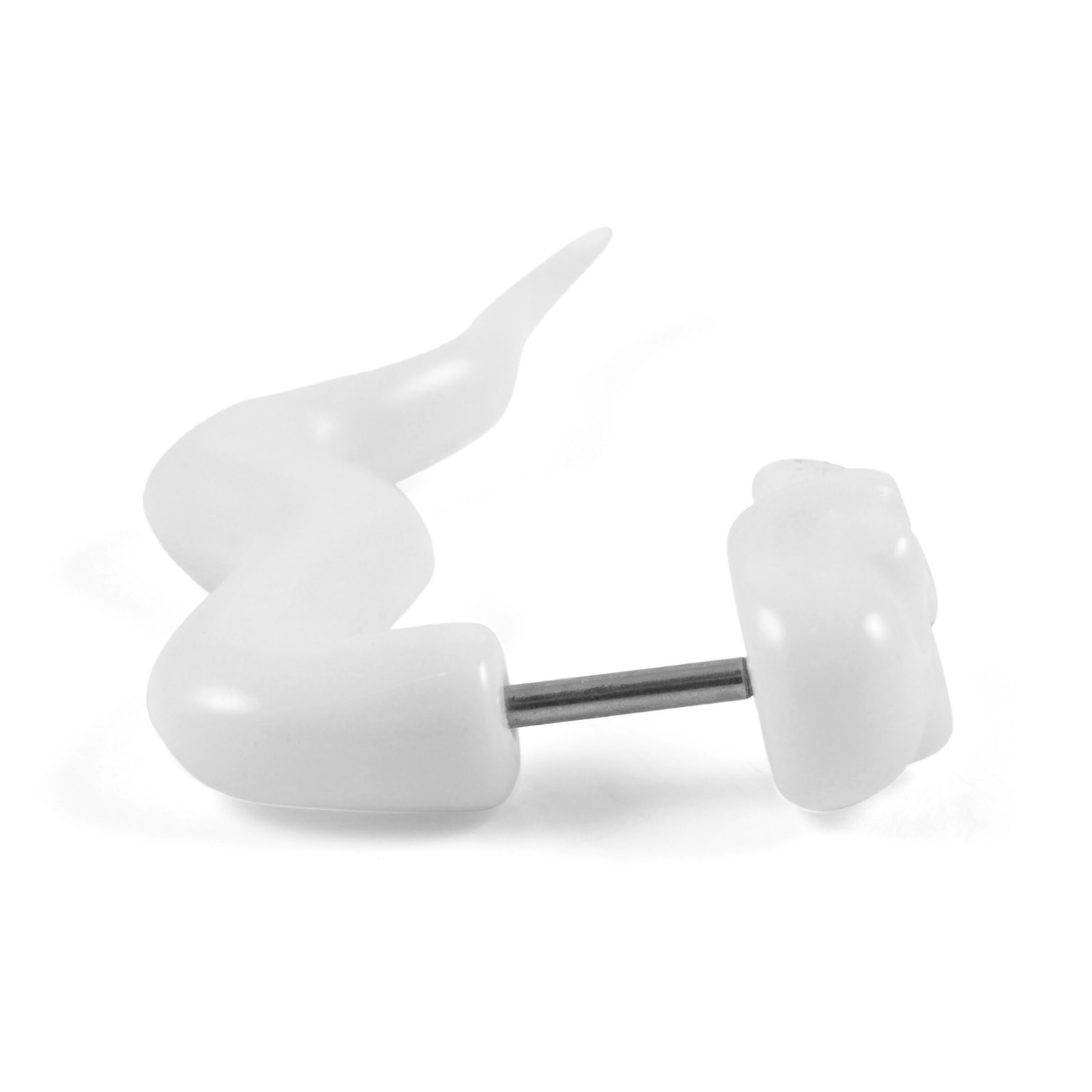 Gedrehter Ohrring mit weißem Schädel - 2