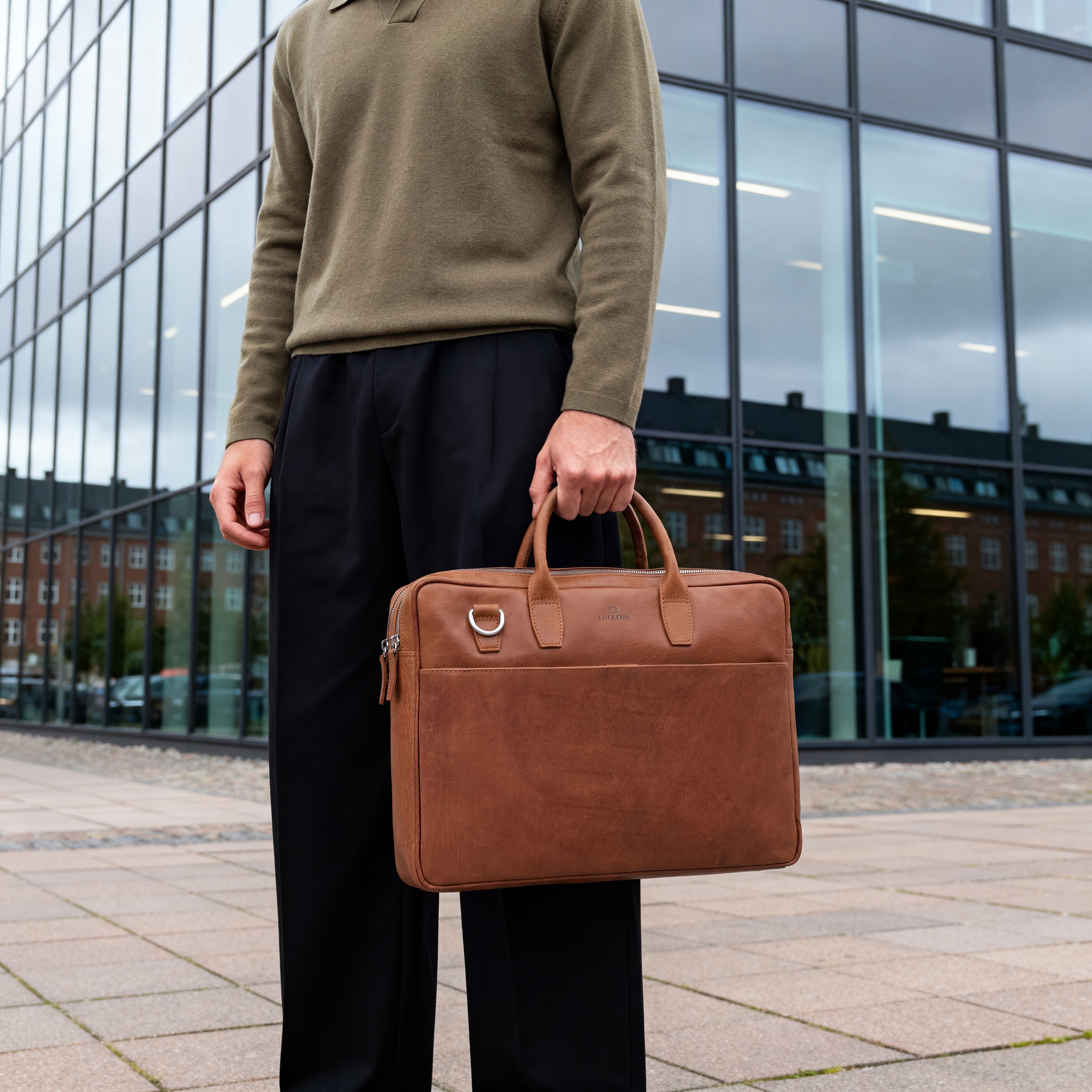 Kambodsja Lysebrun Skinnveske med Dobbel Glidelås - 5