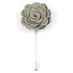Grey Rose Lapel Pin